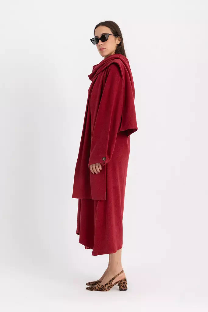 Alina Scarf Dress - Wine
