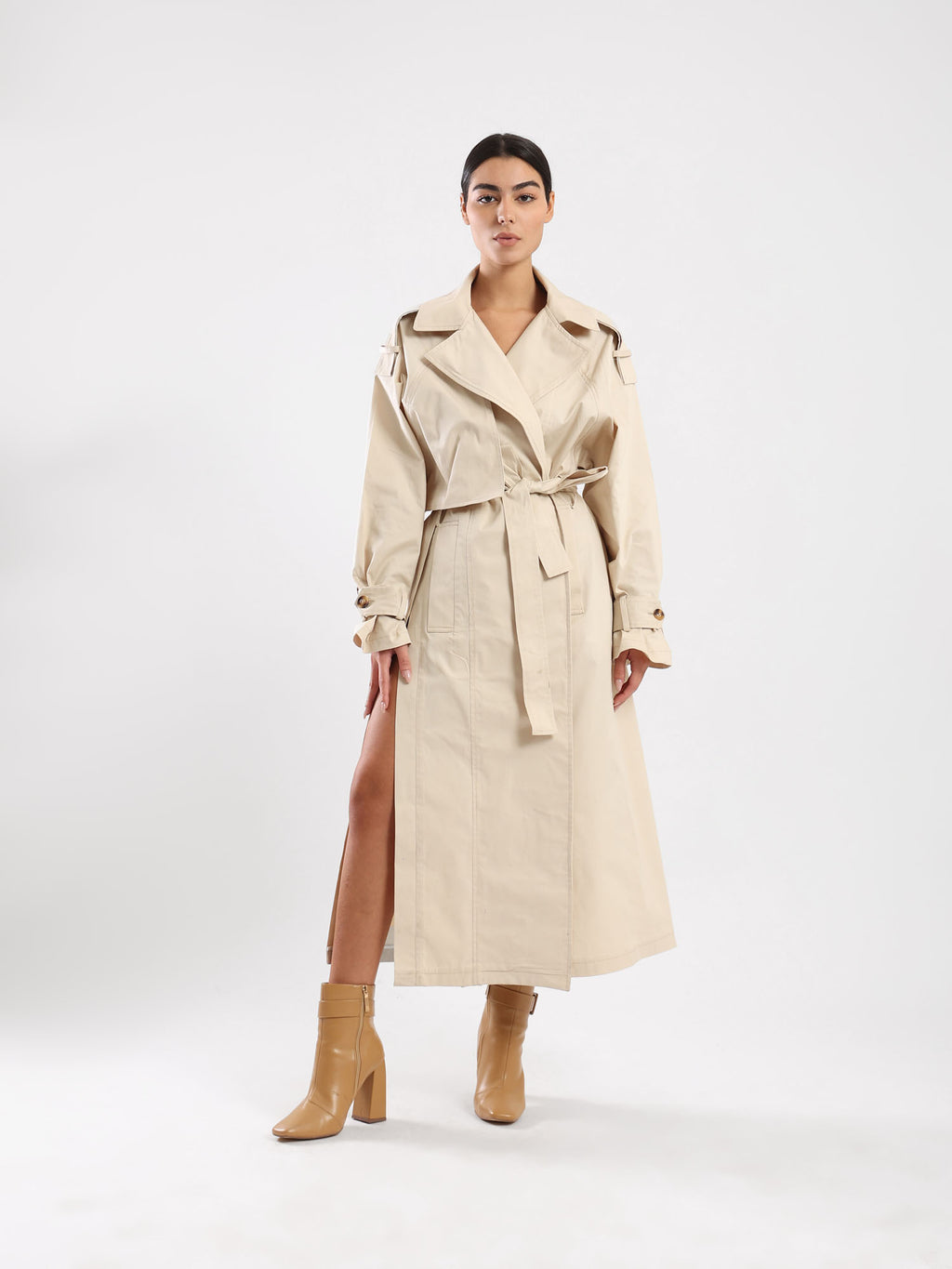Sophia  Trench Coat - Beige
