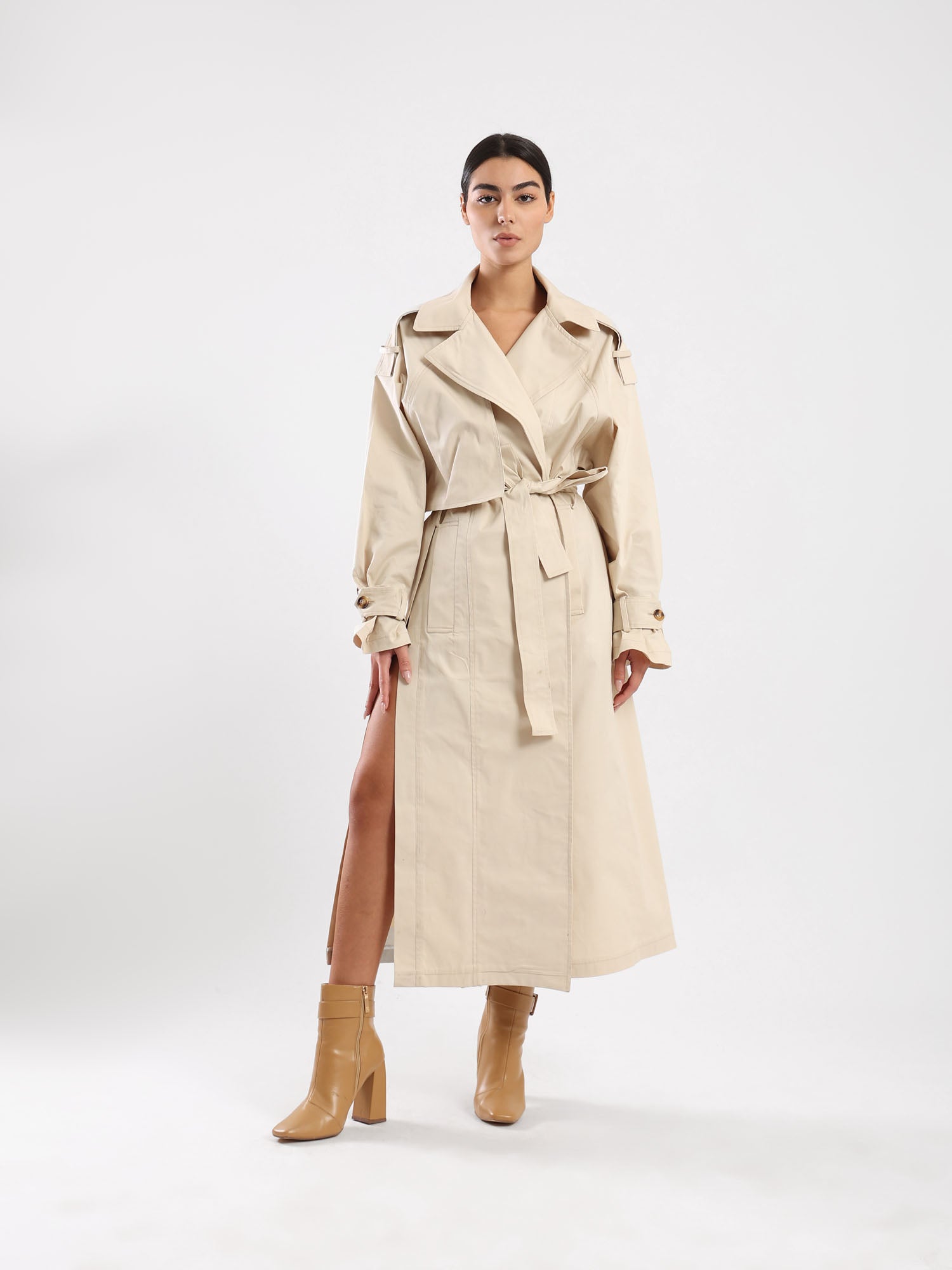 Sophia  Trench Coat - Beige