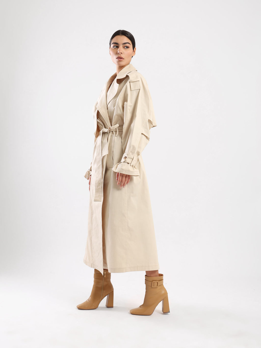 Sophia  Trench Coat - Beige