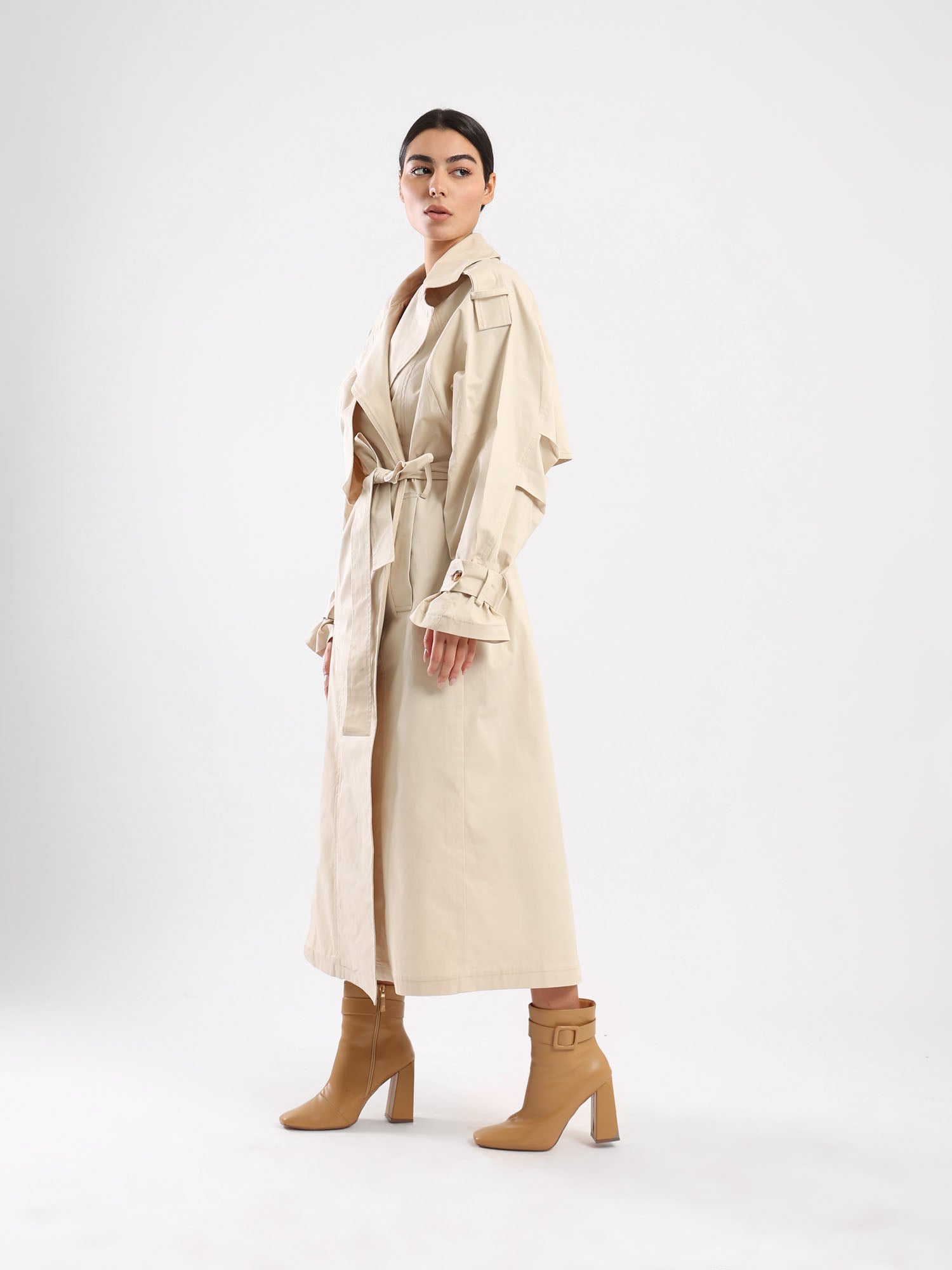 Sophia  Trench Coat - Beige