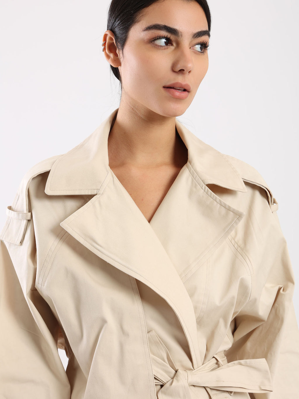 Sophia  Trench Coat - Beige
