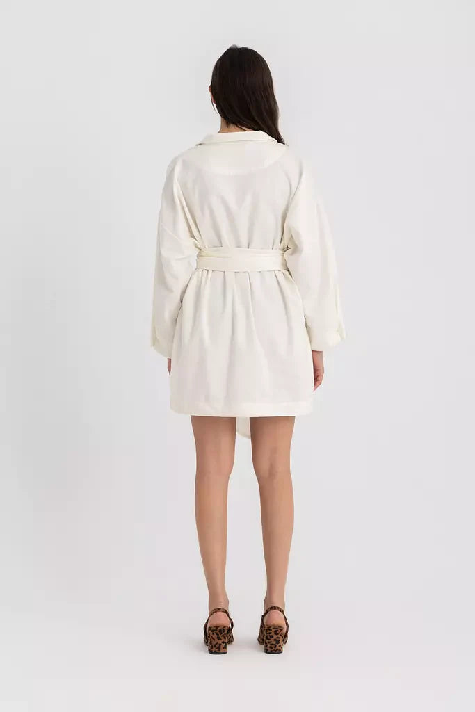 Pola Mini Shirt Dress - Offwhite
