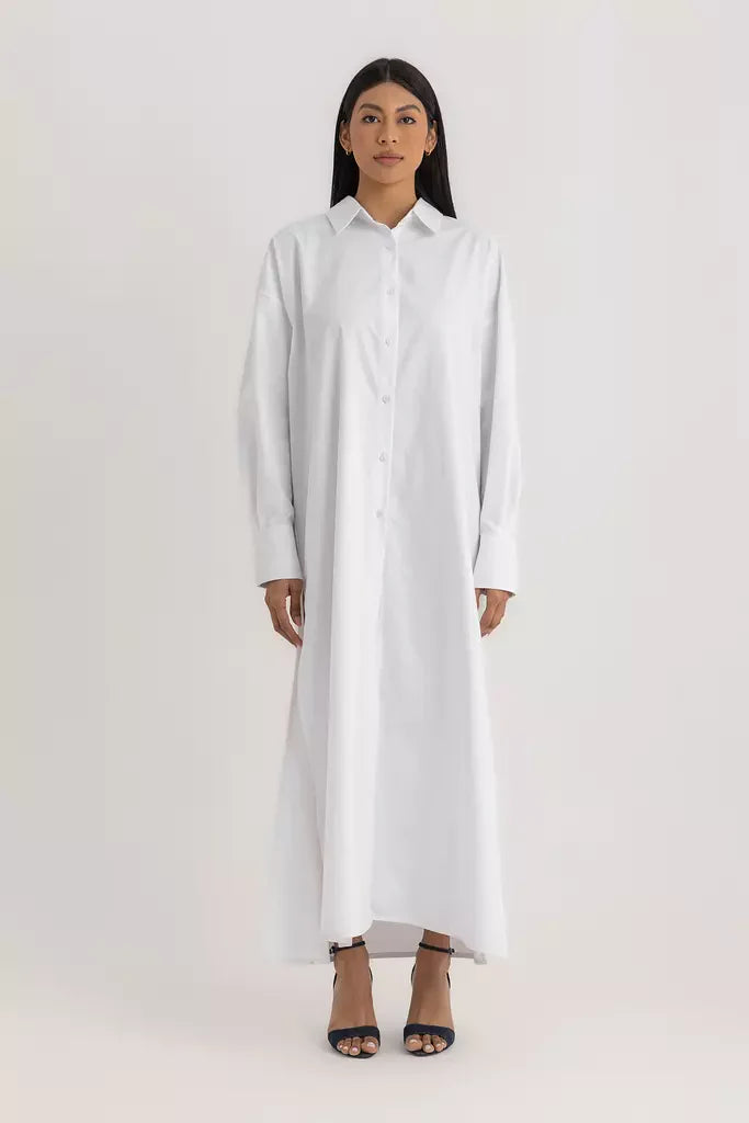Liza  Maxi Shirt - White Oxford