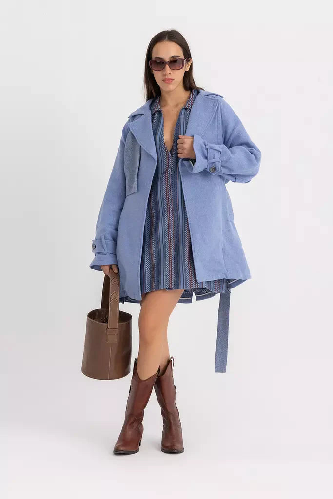 Pola Mini Shirt Dress - Indigo