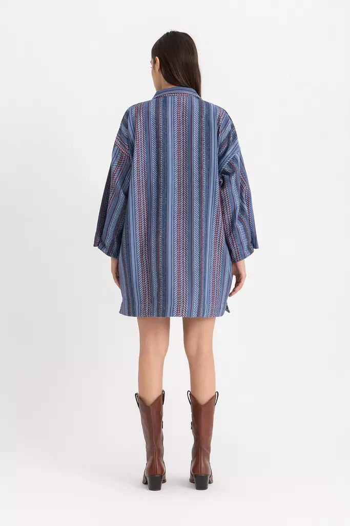 Pola Mini Shirt Dress - Indigo