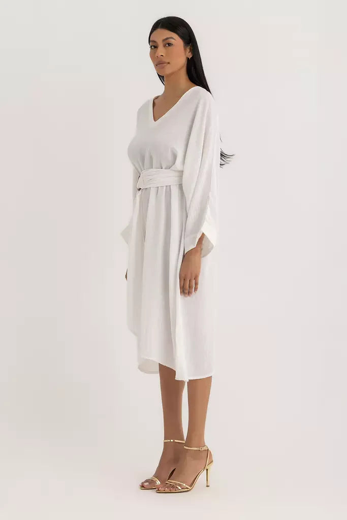 Aline V-neck Dress - Offwhite