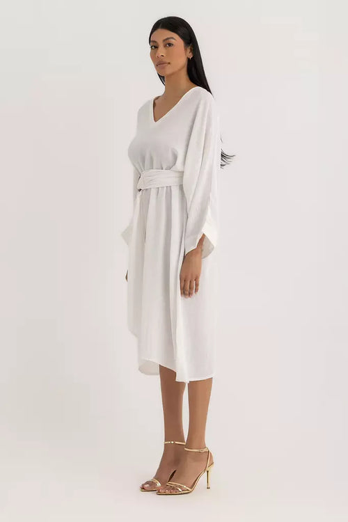 Aline V-neck Dress - Offwhite