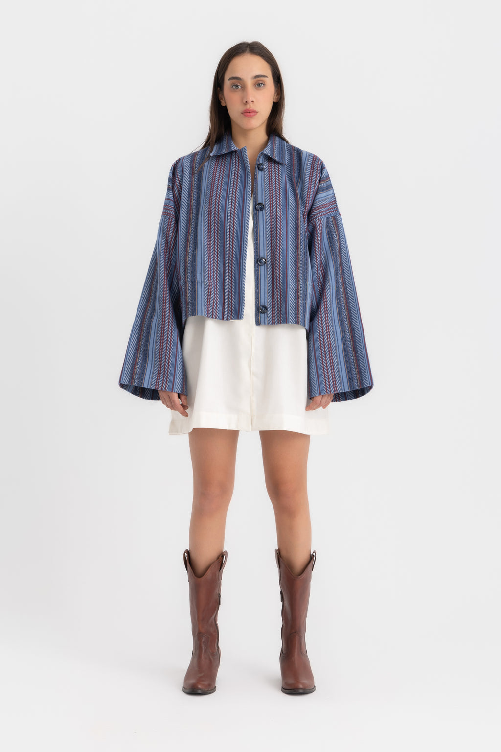 Zouzi  Cropped Jacket - Indigo