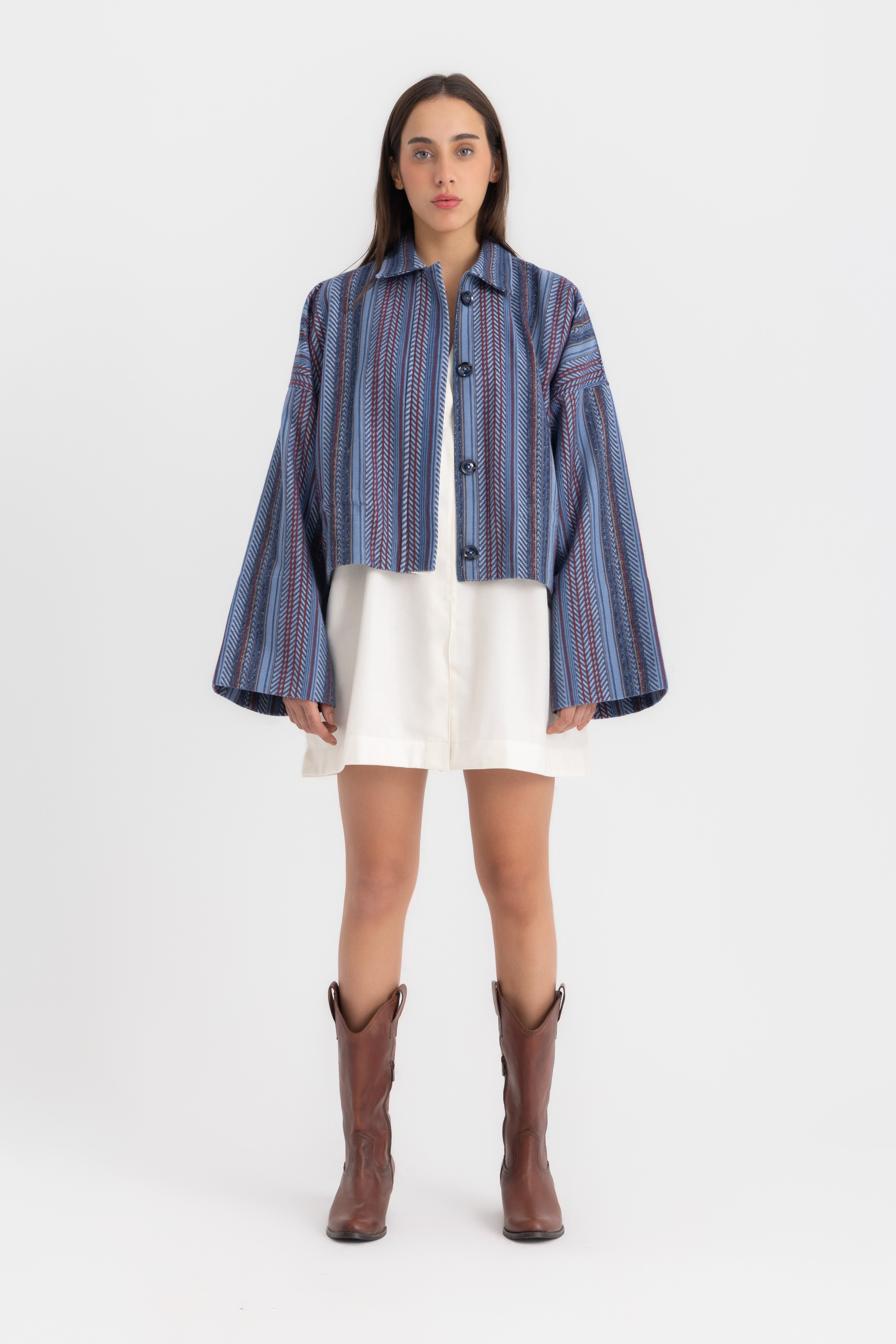 Zouzi  Cropped Jacket - Indigo