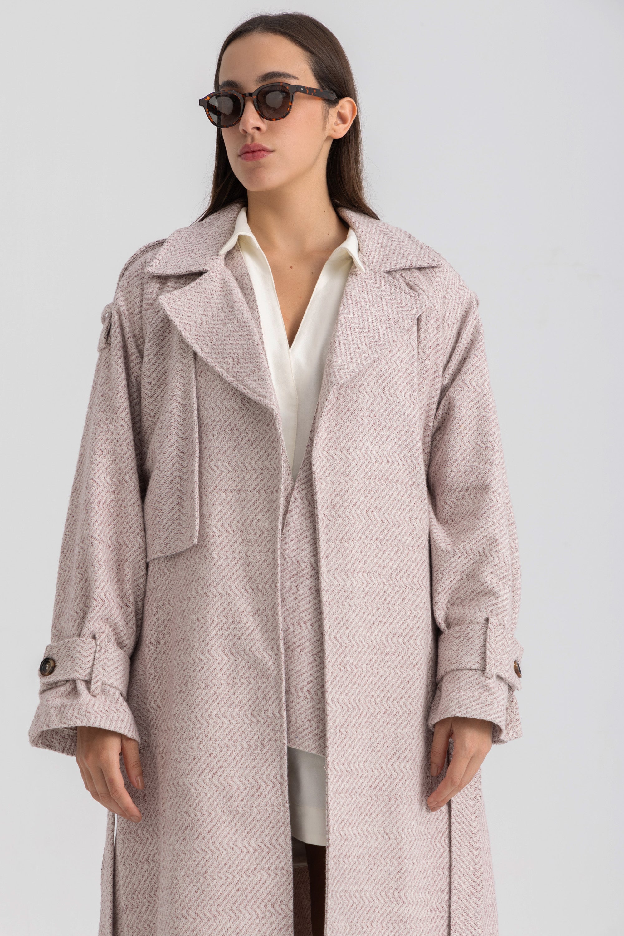 Sophia  Trench Coat - Wine