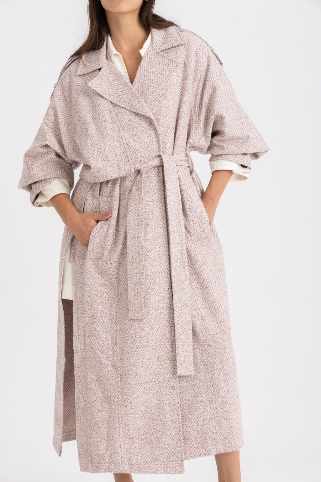 Sophia  Trench Coat - Wine