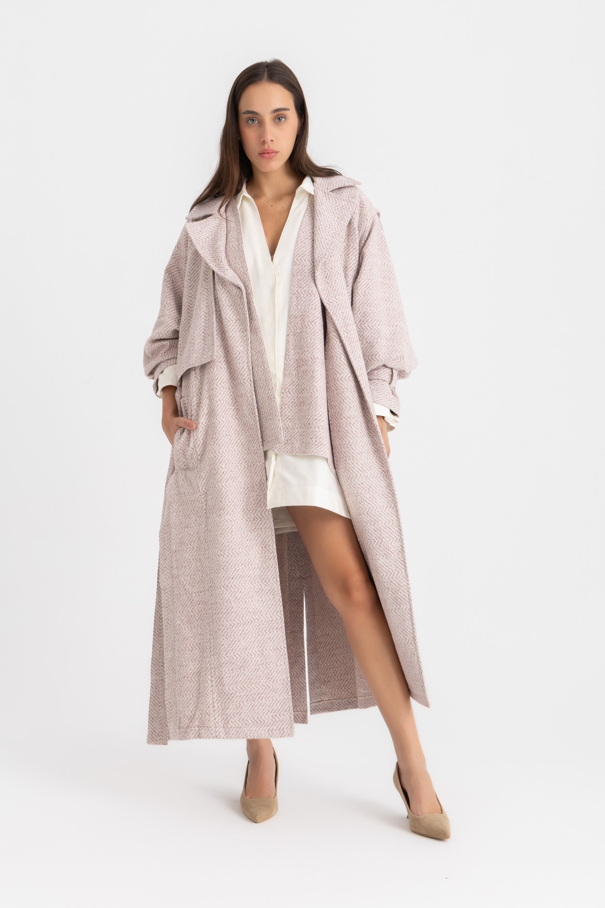 Sophia  Trench Coat - Wine