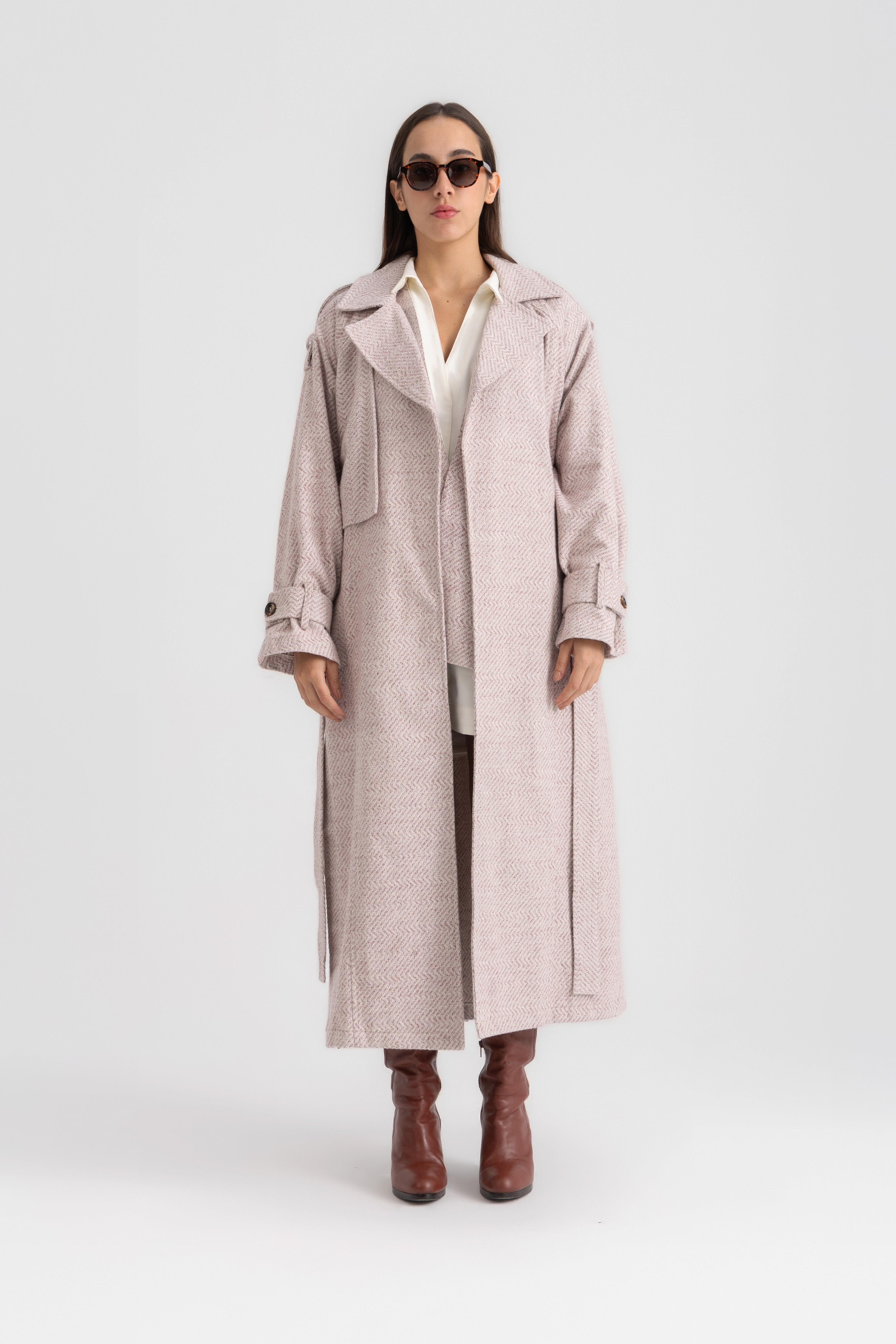 Sophia  Trench Coat - Wine