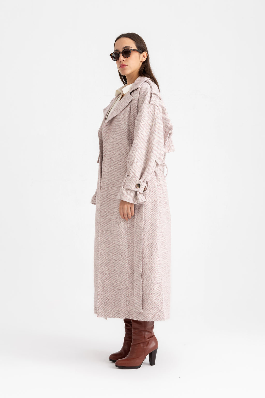 Sophia  Trench Coat - Wine