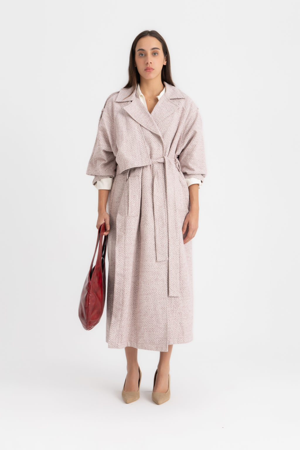Sophia  Trench Coat - Wine