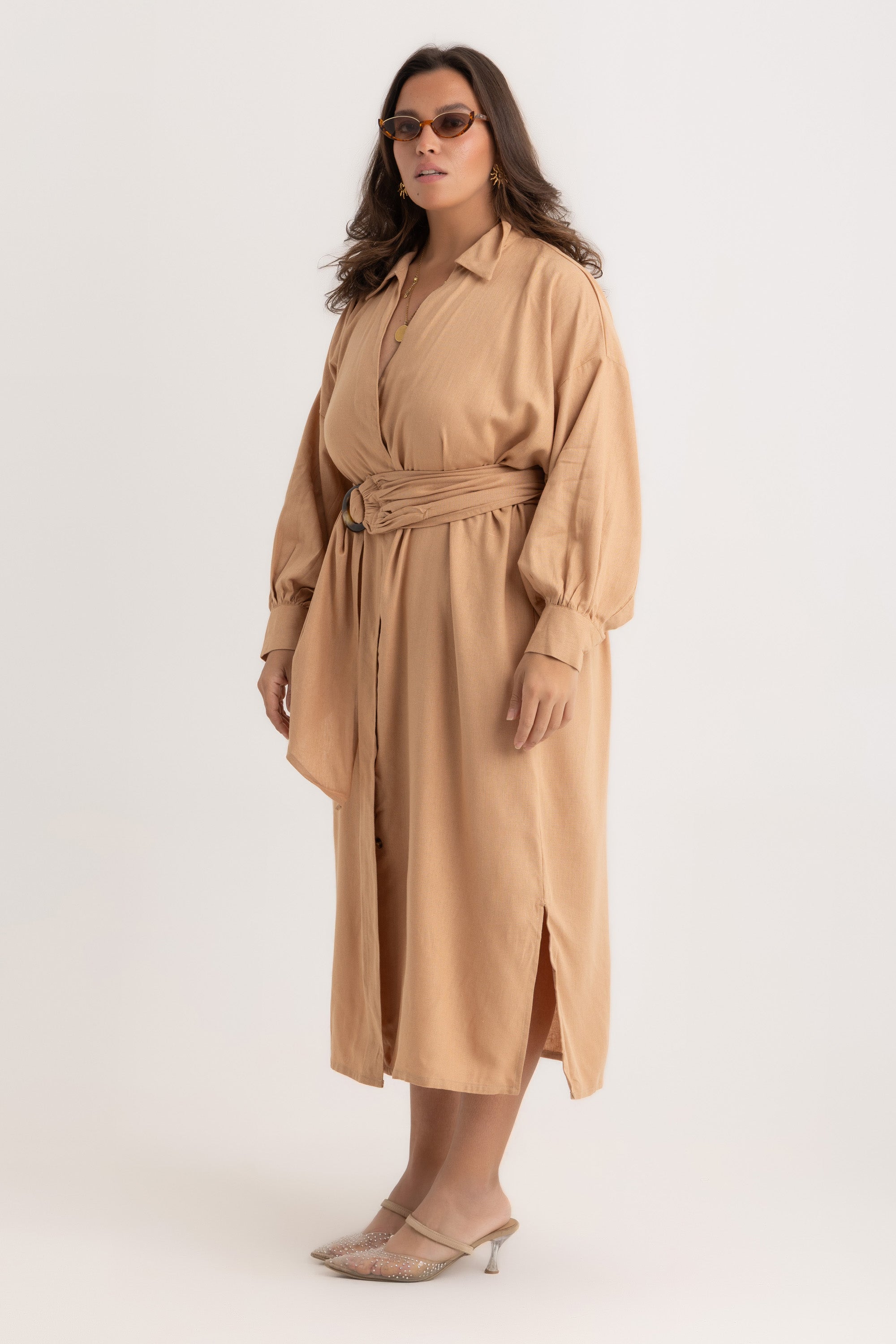 Pola Shirt Dress - Camel