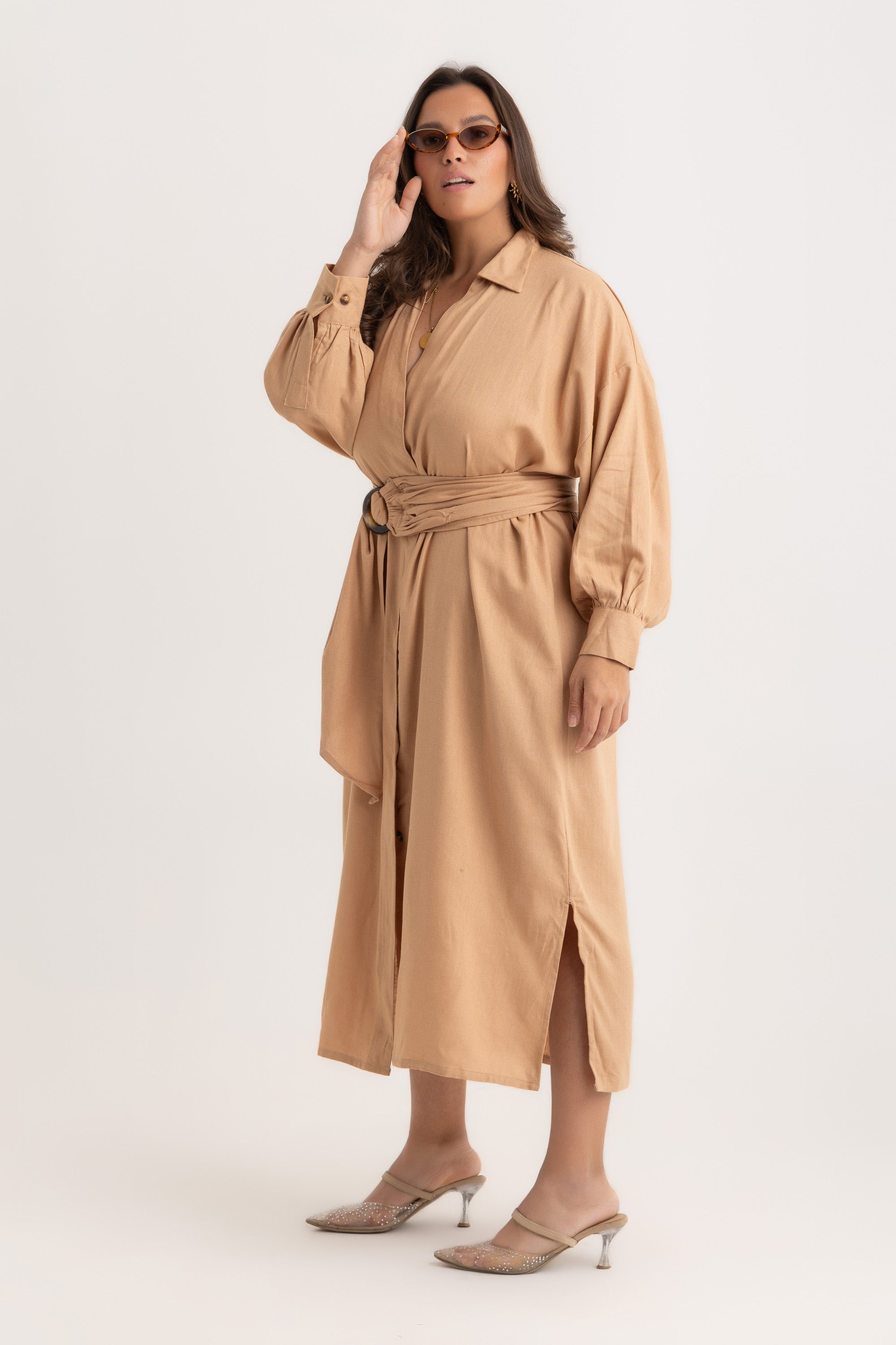Pola Shirt Dress - Camel