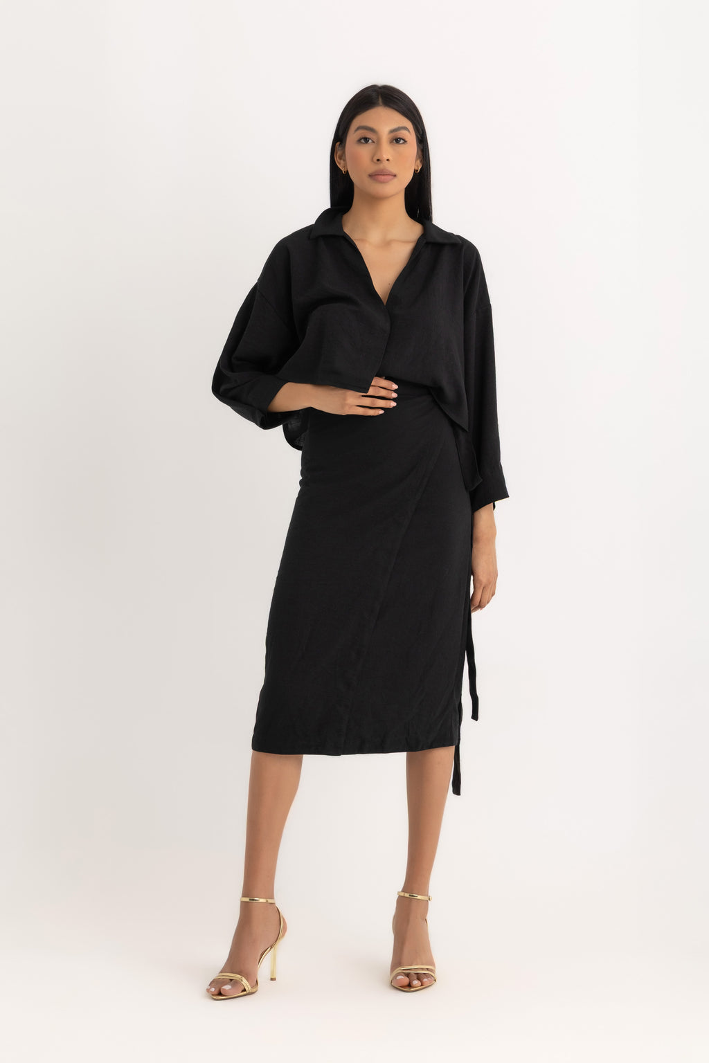Maya Wrapped Skirt - Black
