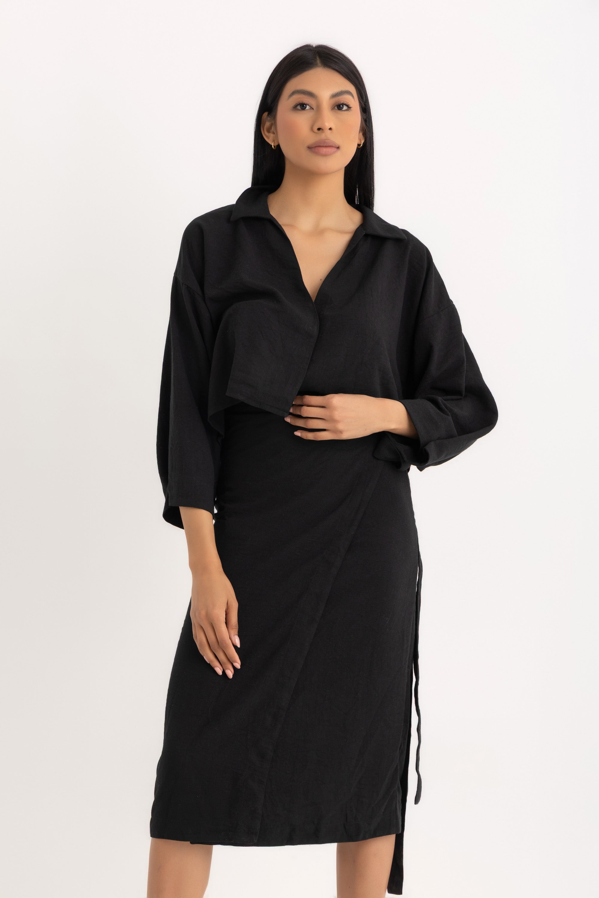 Maya Wrapped Skirt - Black