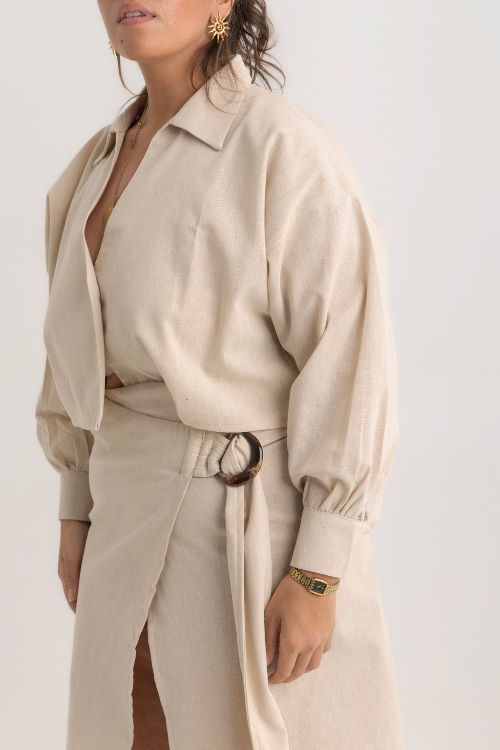 Rita Wrapped Skirt - Beige