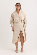 Rita Wrapped Skirt - Beige