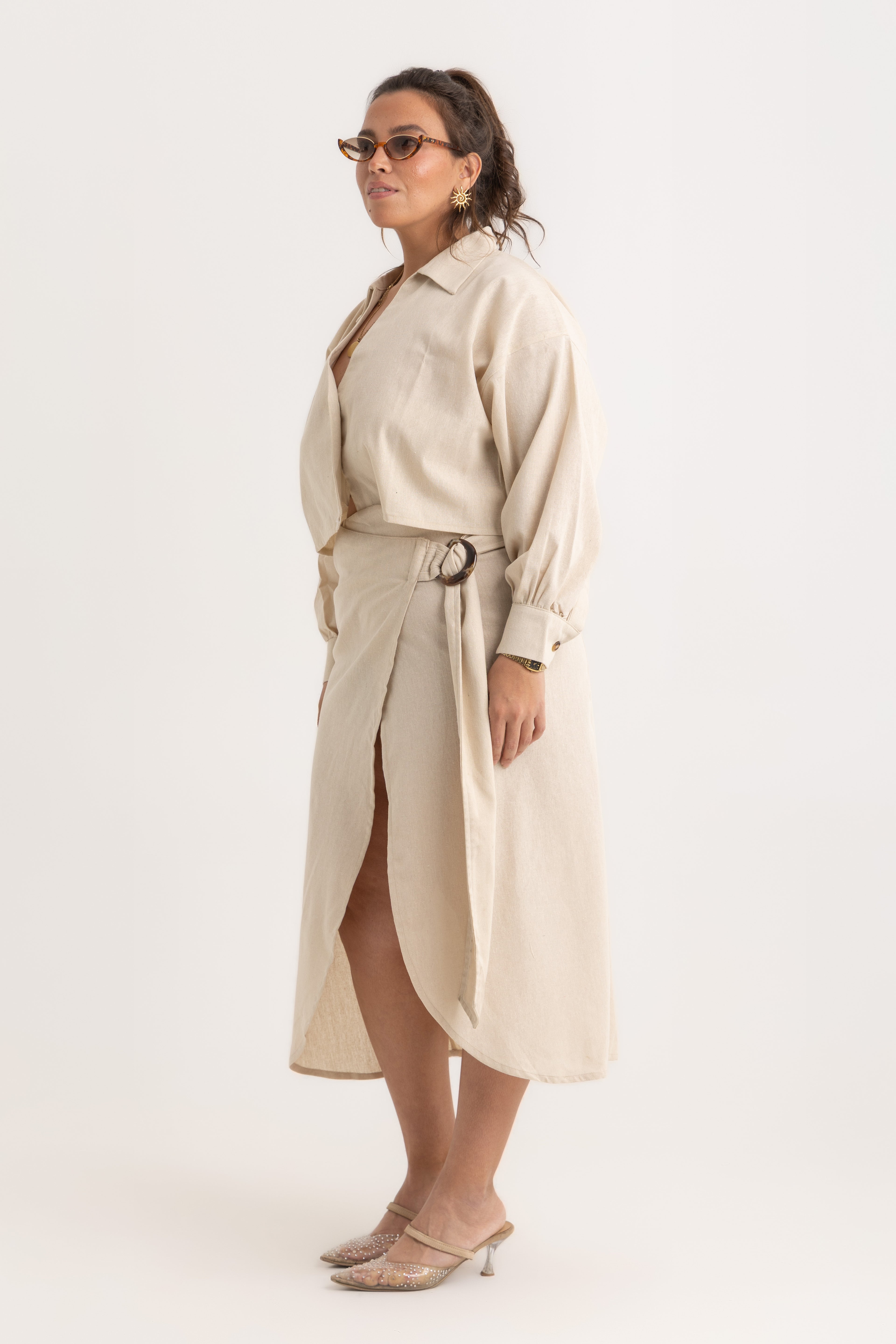 Rita Wrapped Skirt - Beige
