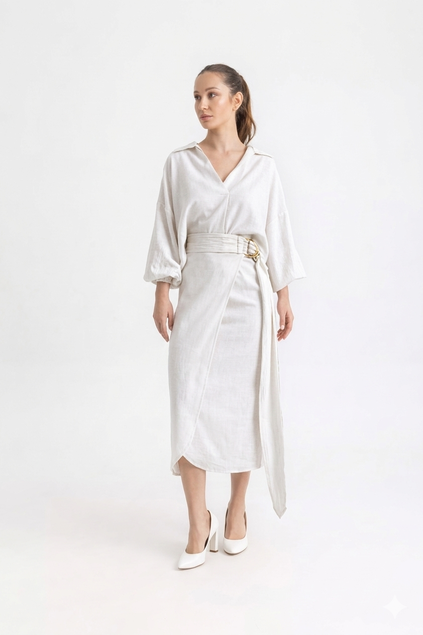 Pola Cropped Shirt - Offwhite