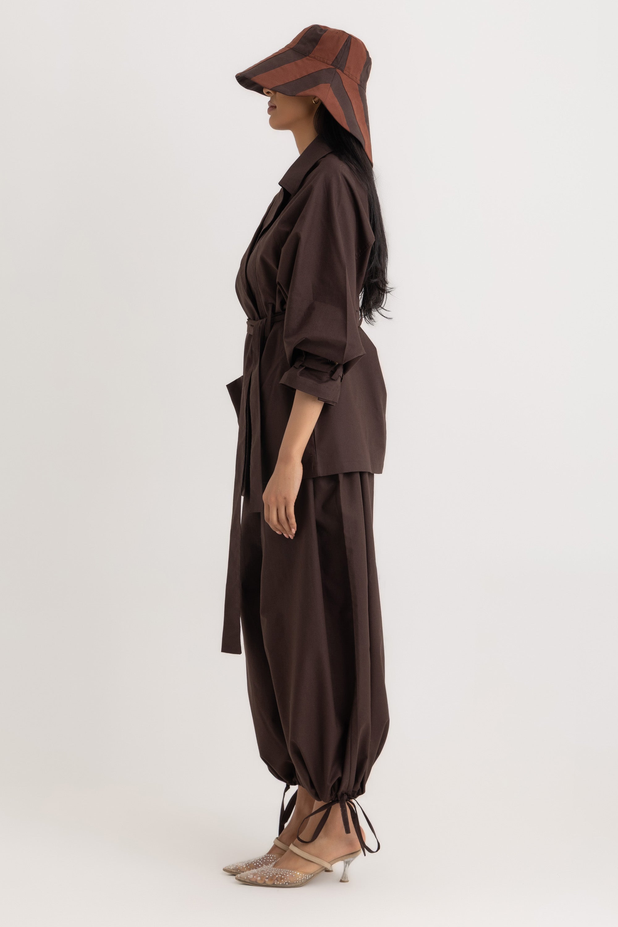 Coucou Reversible Bucket Hat- Deep Brown Oxford
