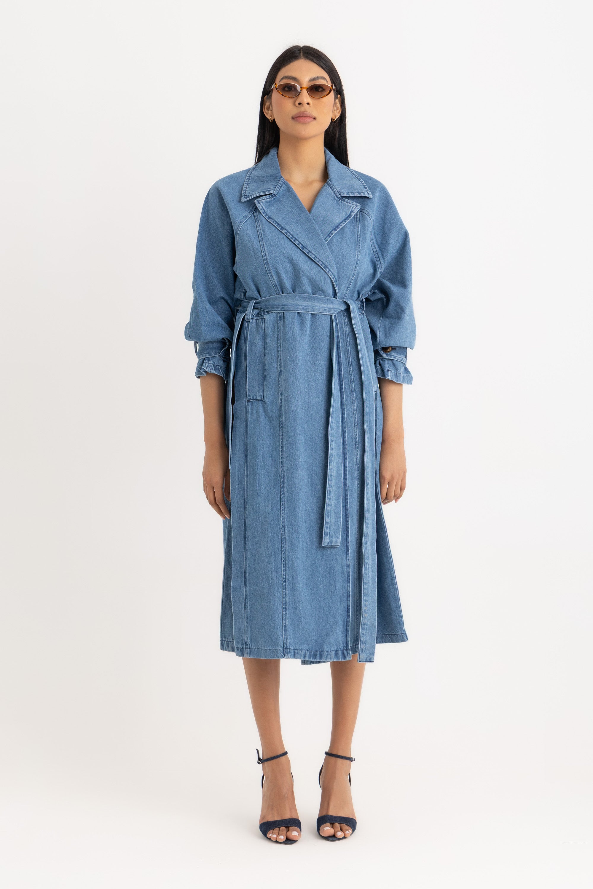Sophia Trench Coat- Denim