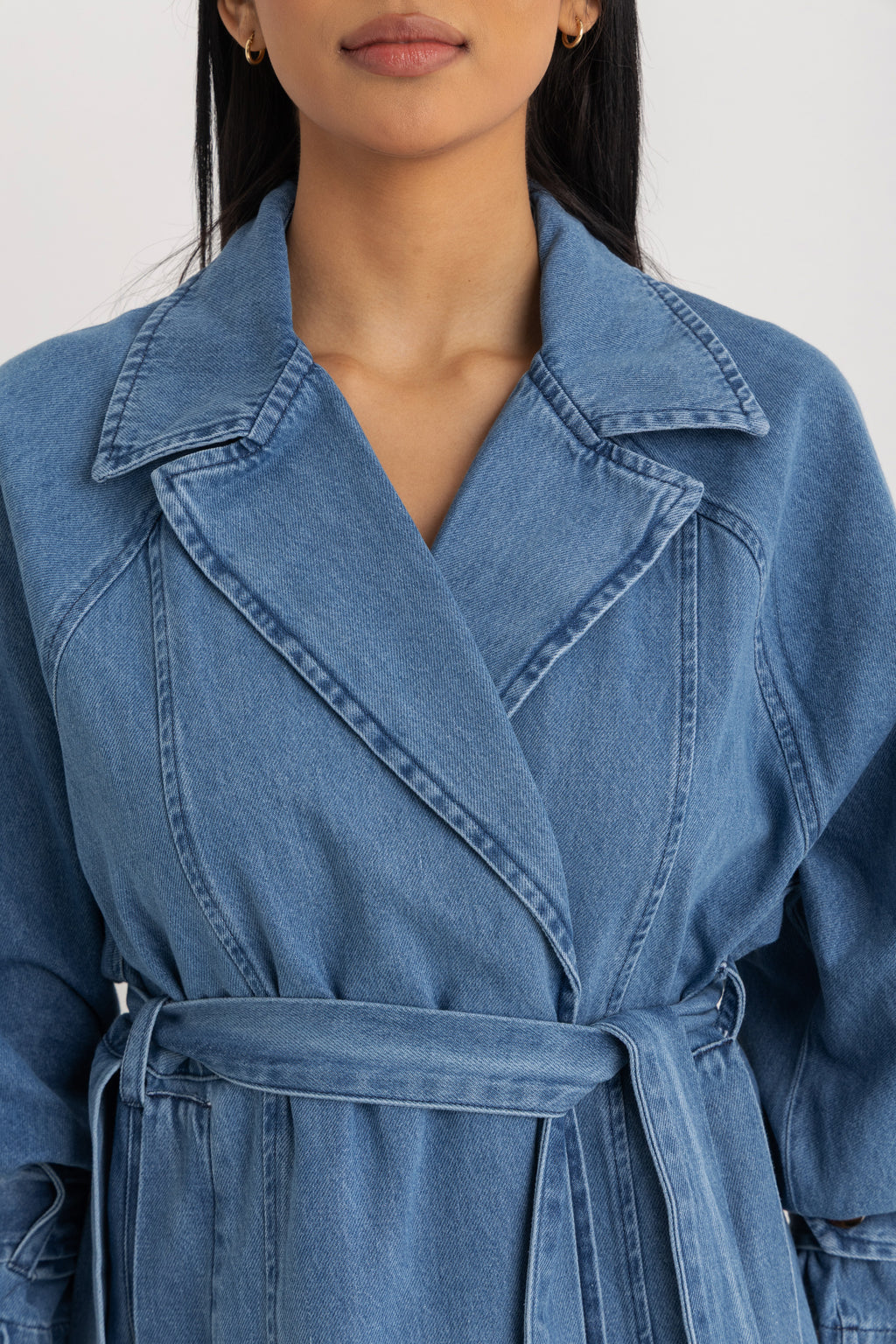 Sophia Trench Coat- Denim