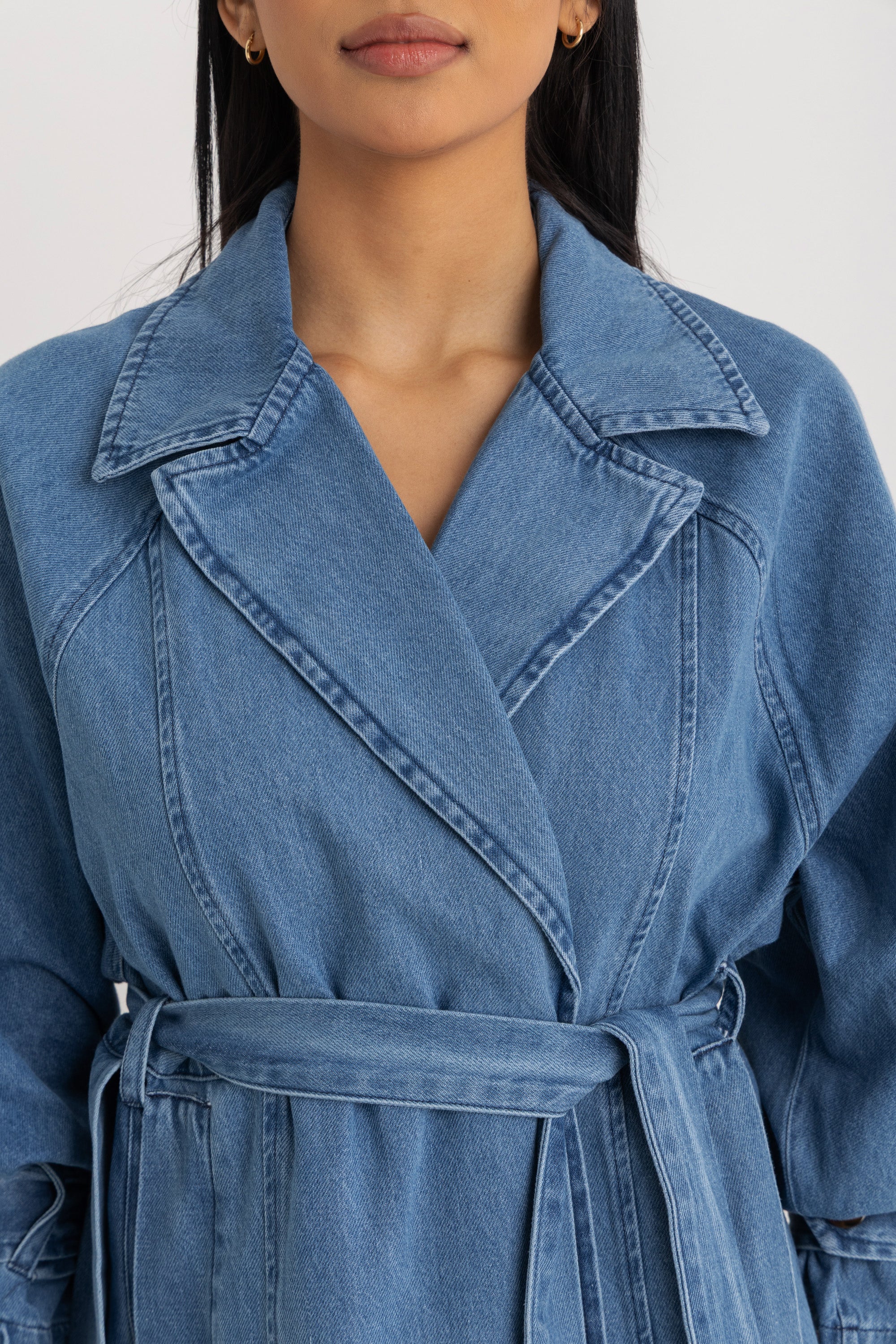 Sophia Trench Coat- Denim