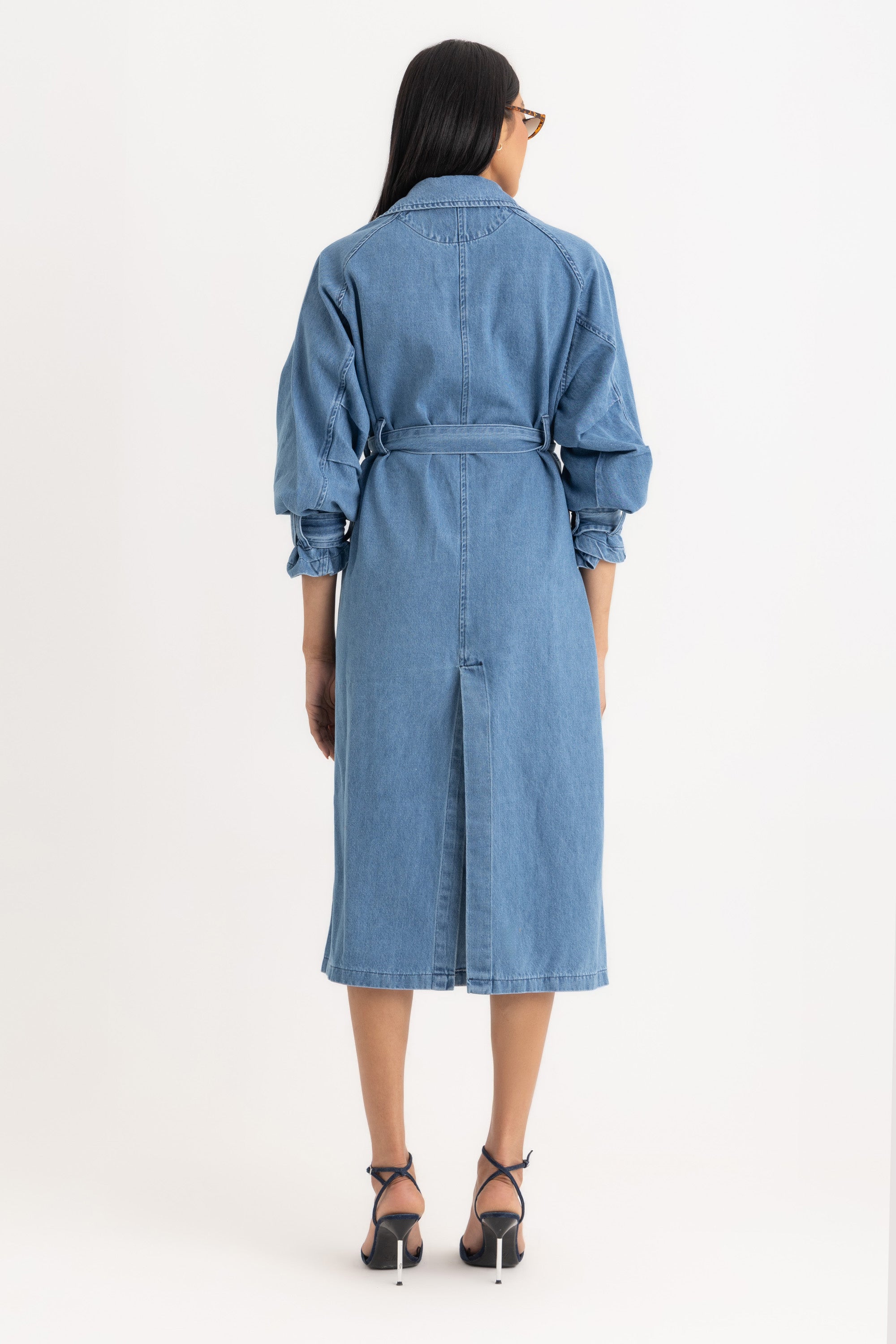 Sophia Trench Coat- Denim
