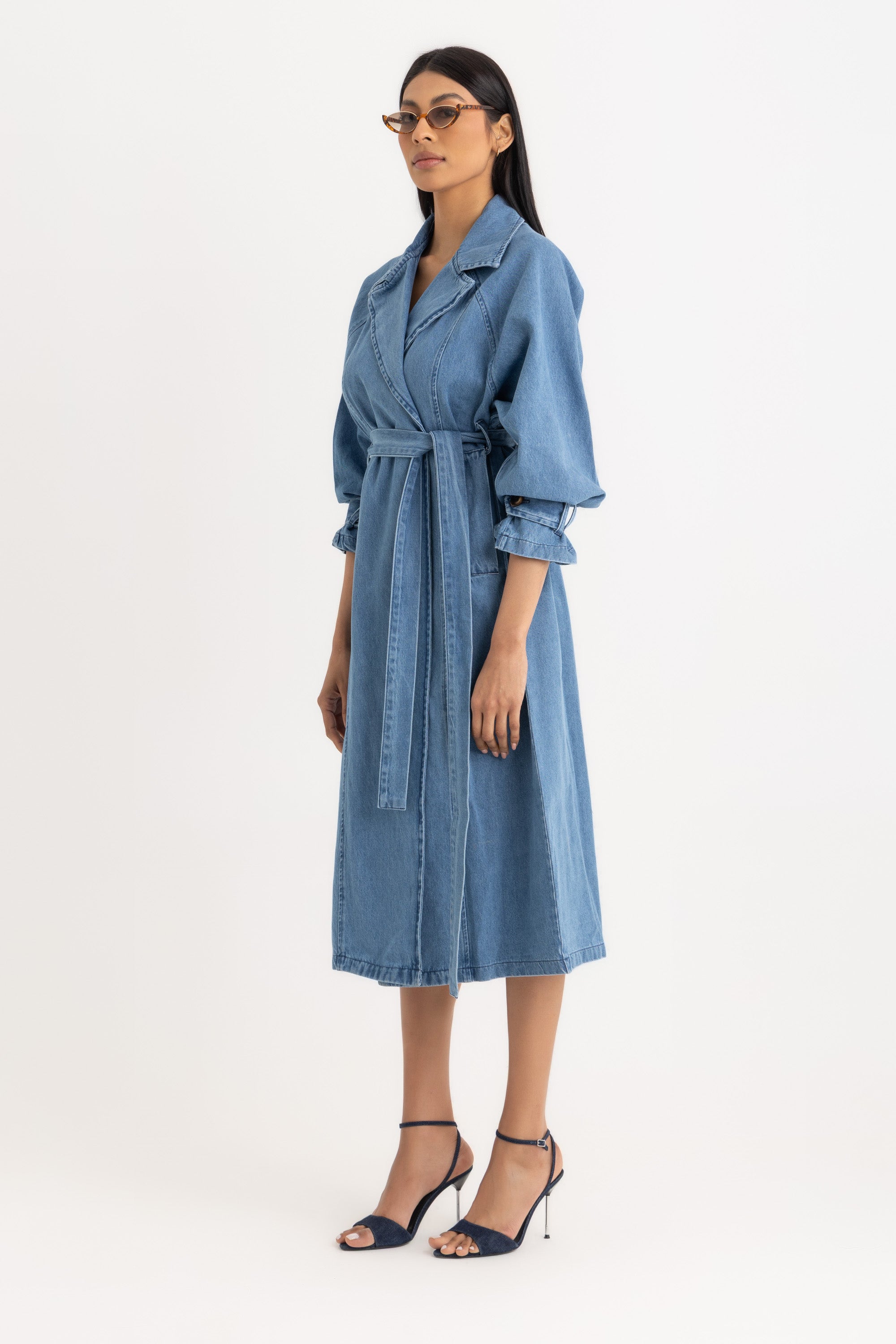Sophia Trench Coat- Denim