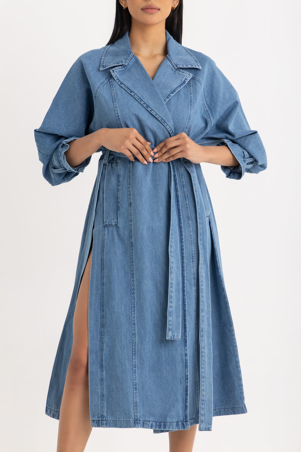 Sophia Trench Coat- Denim