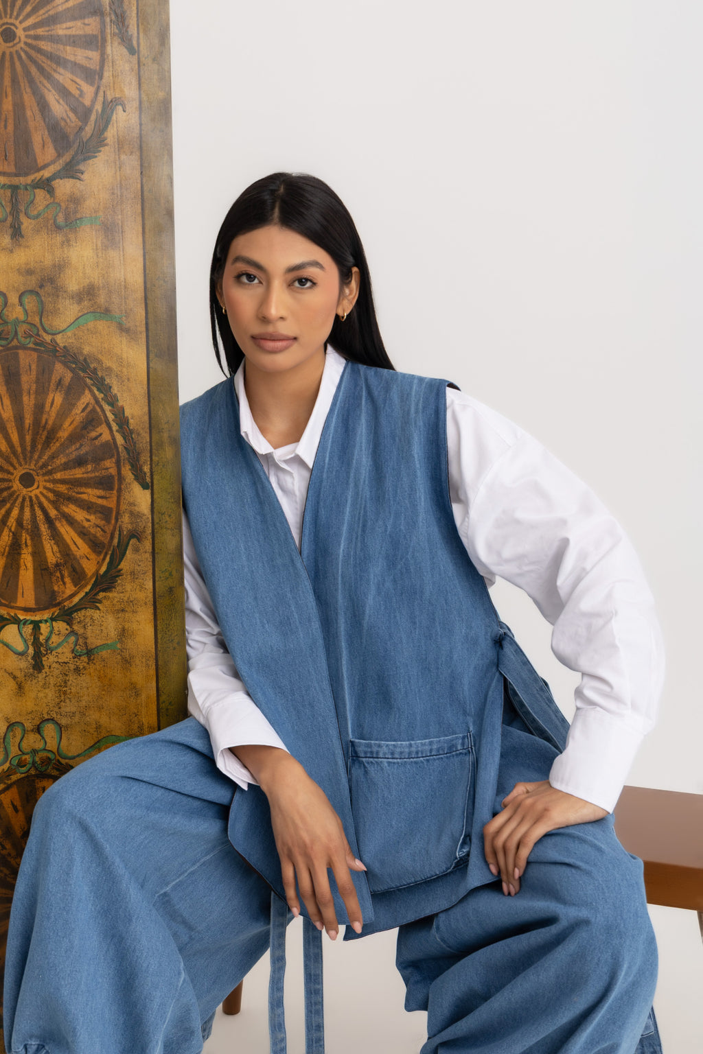 PREORDER - Nina Reversible Vest - Denim