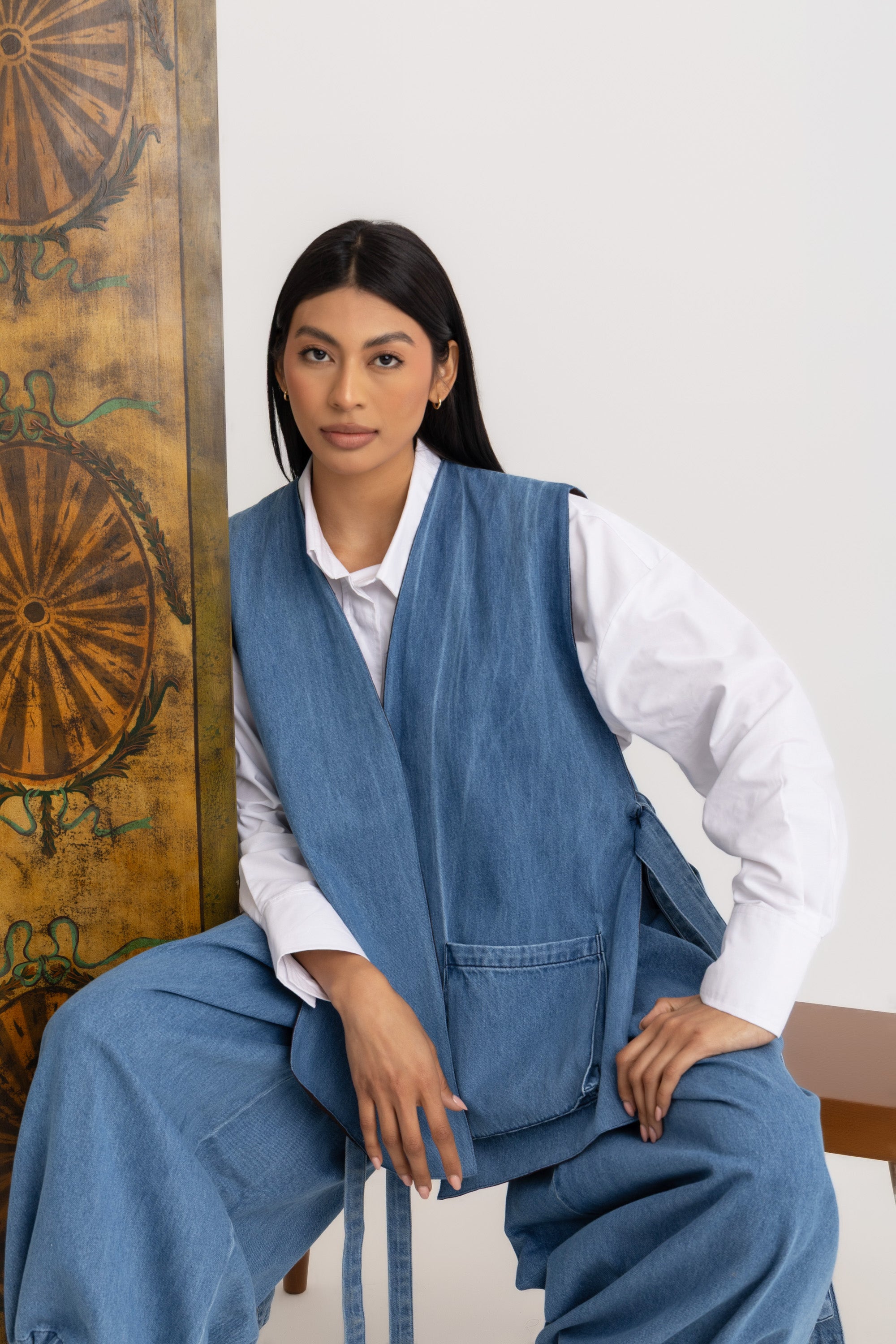 PREORDER - Nina Reversible Vest - Denim
