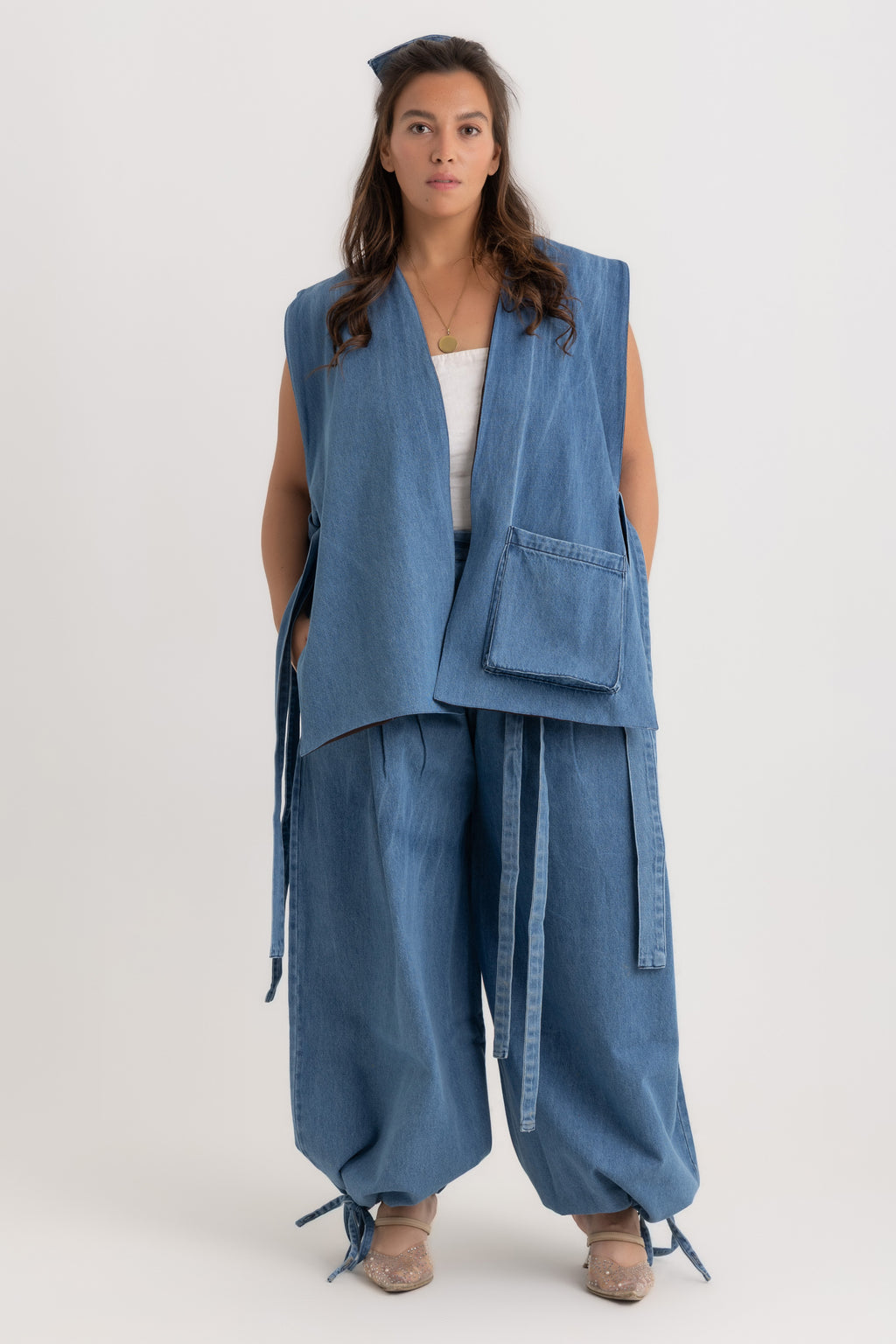 PREORDER - Nina Reversible Vest - Denim