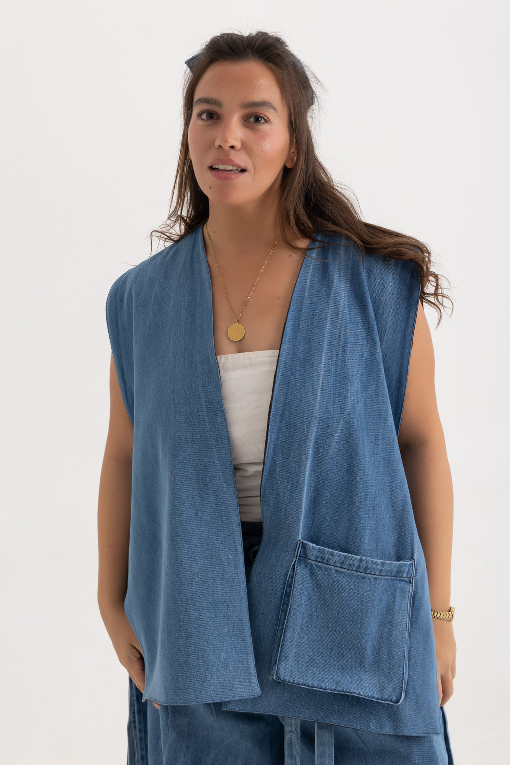 PREORDER - Nina Reversible Vest - Denim