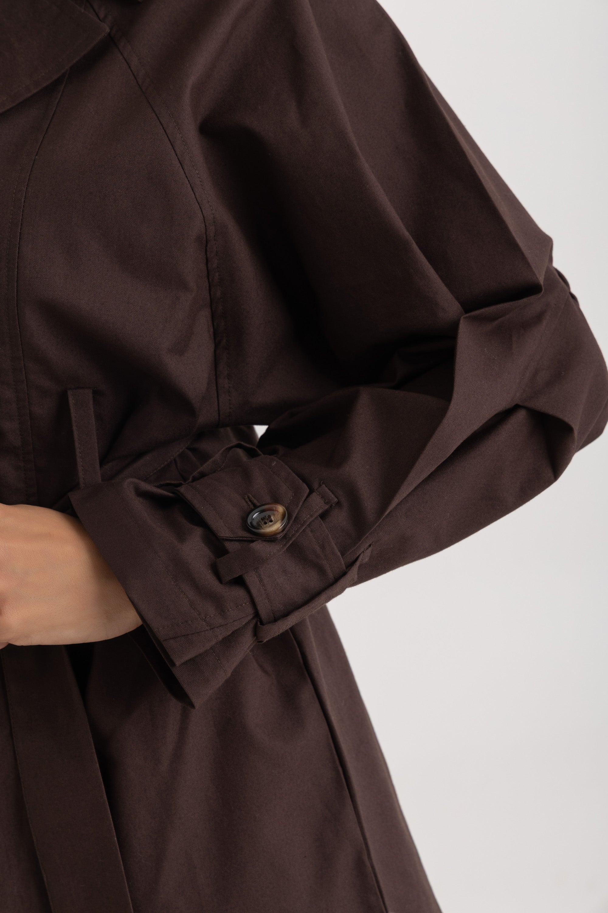 Sophia Trench  Jacket - Deep Brown Oxford
