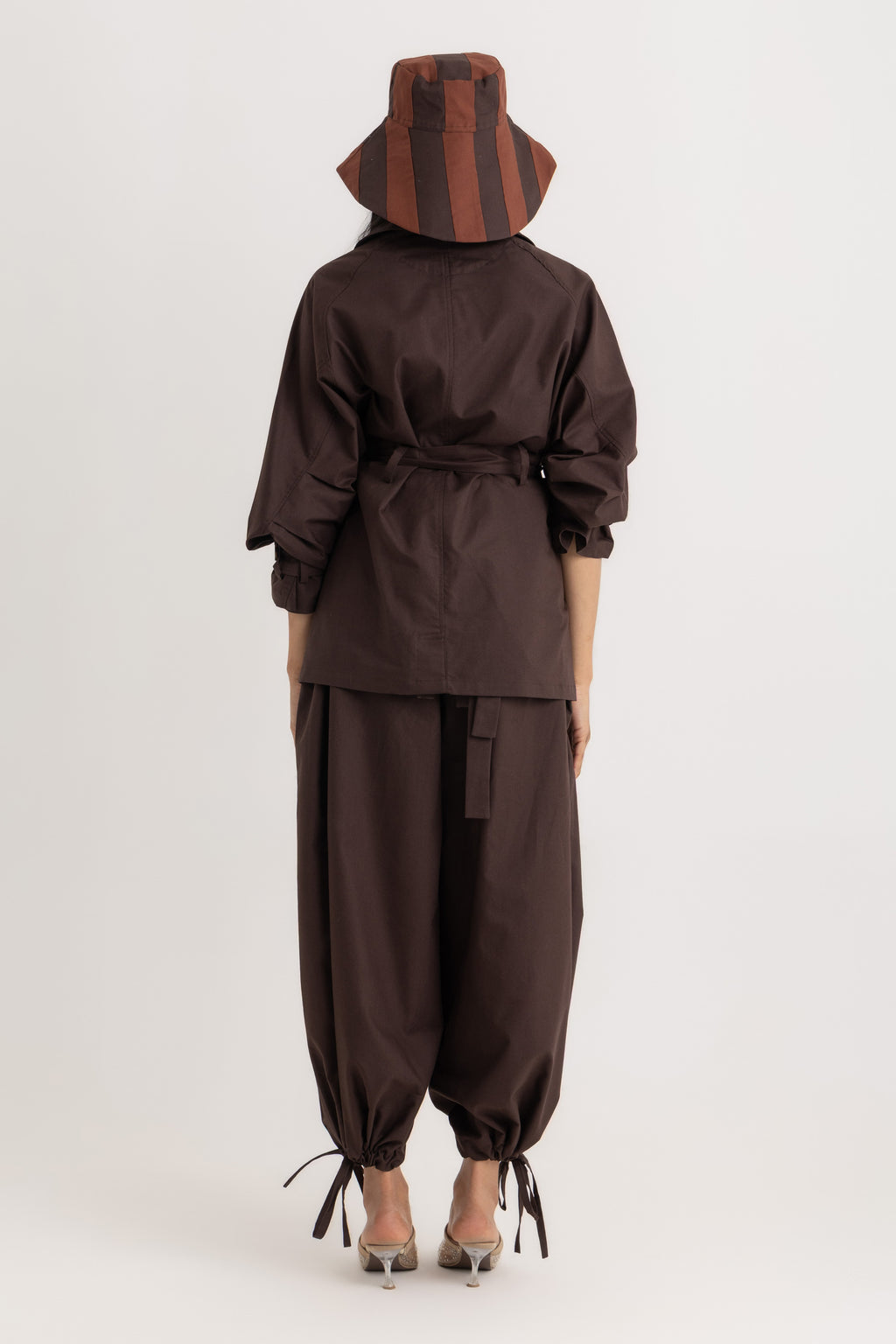 Sophia Trench  Jacket - Deep Brown Oxford