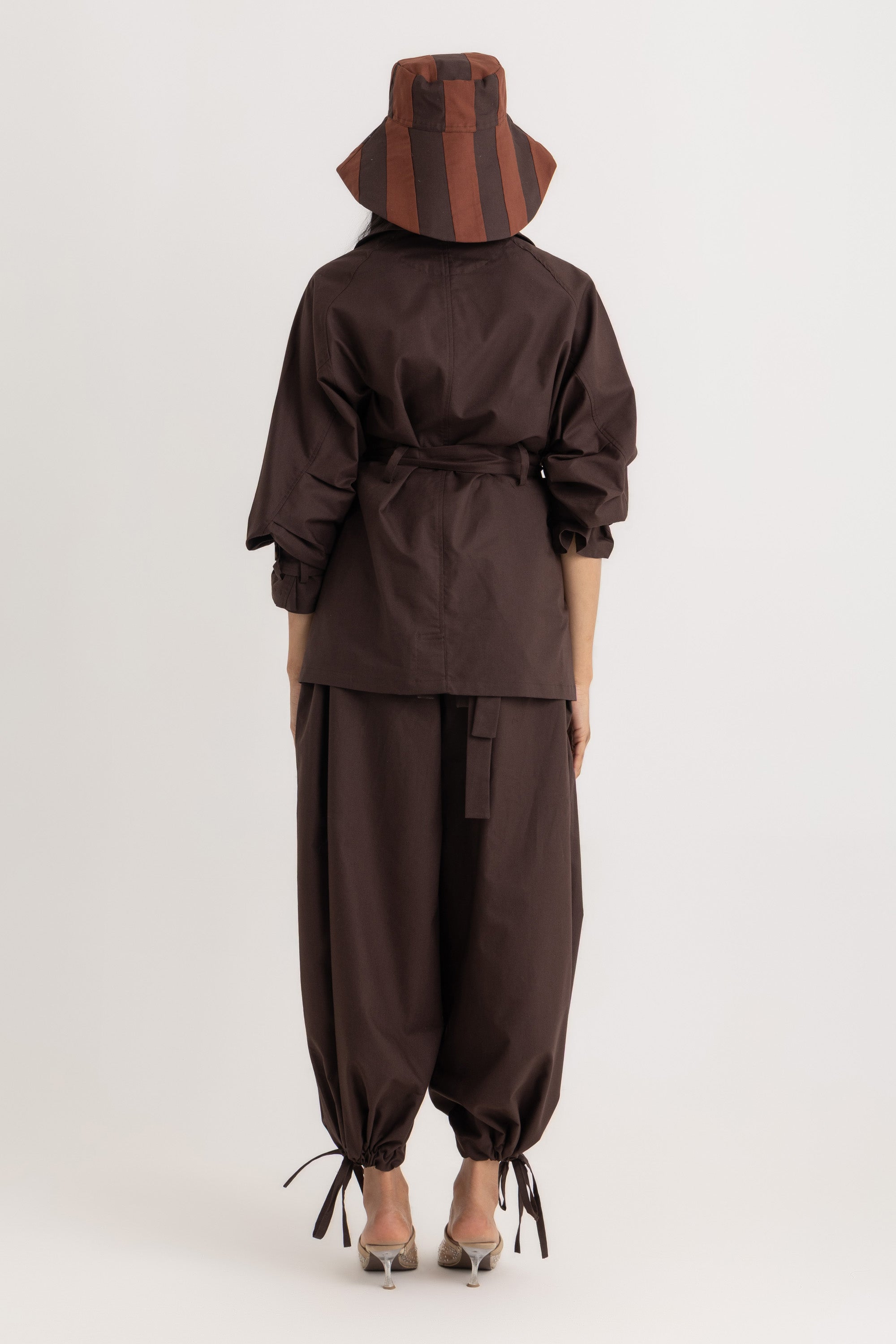 Sophia Trench  Jacket - Deep Brown Oxford