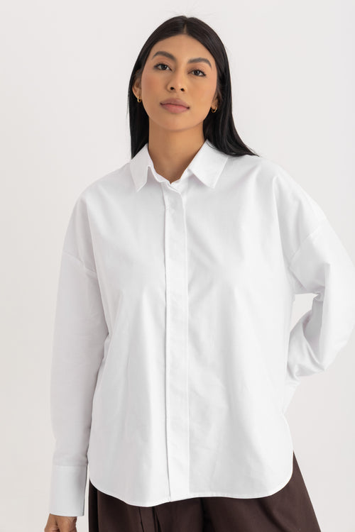 Essy Relaxed Shirt - White oxford