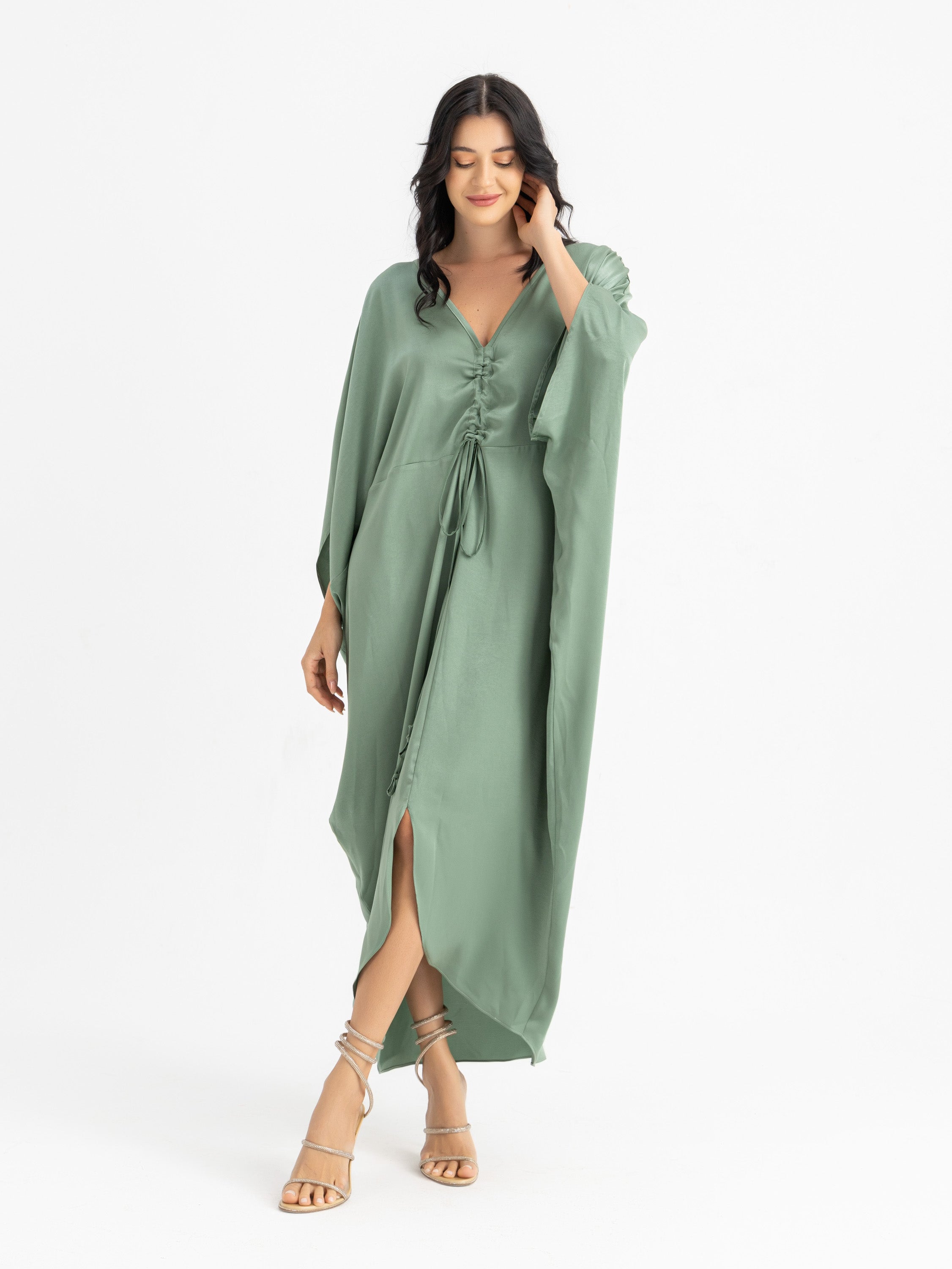Kamila Kaftan Dress - Dusty Teal