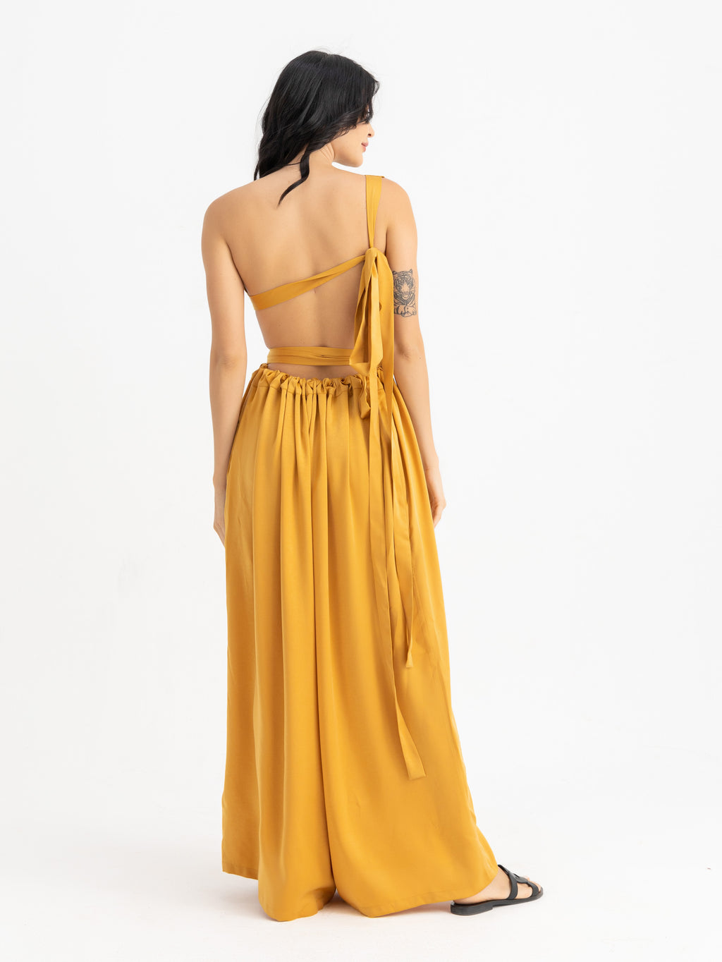 Magic Pants - Mustard Satin