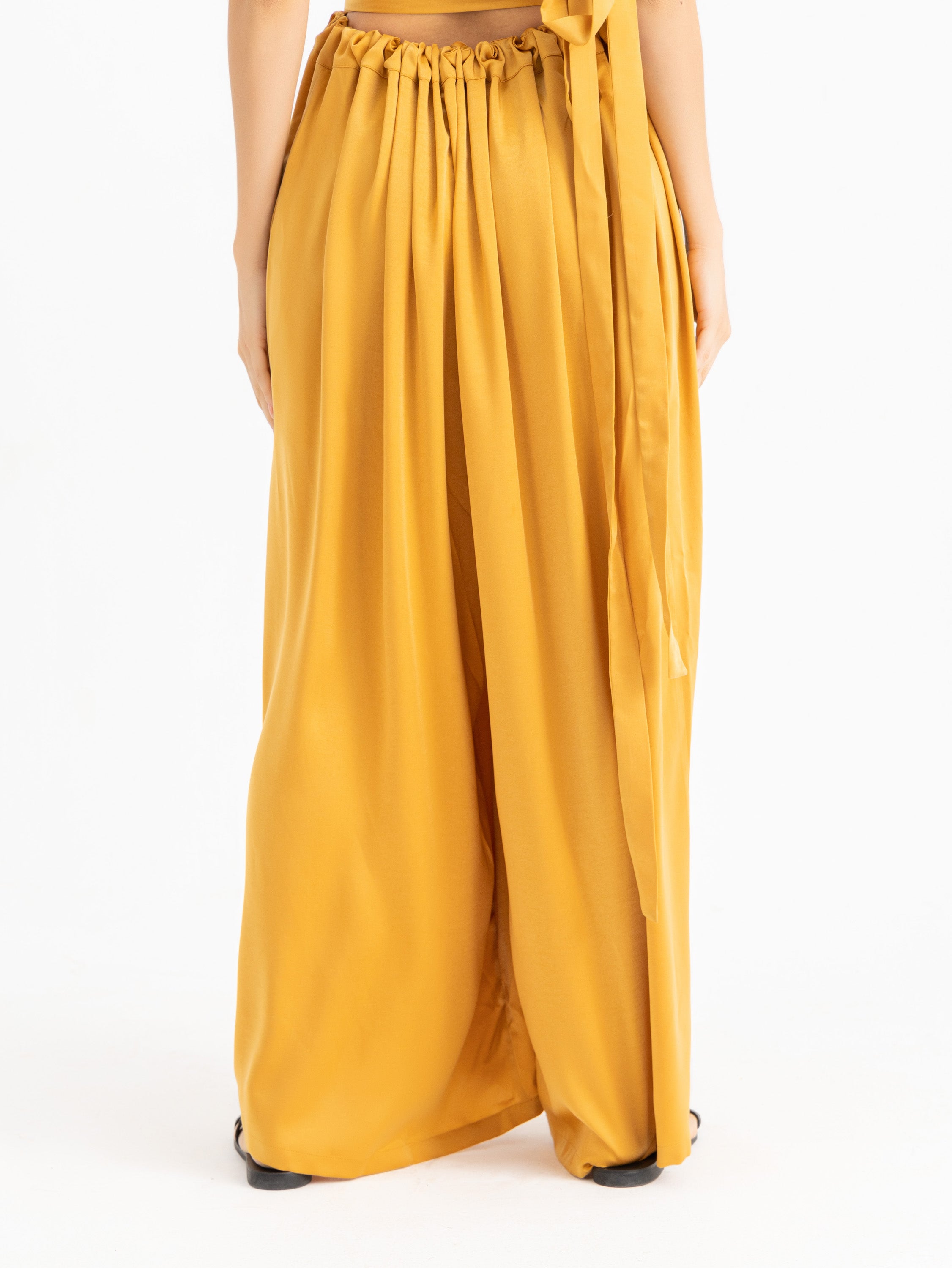 Magic Pants - Mustard Satin