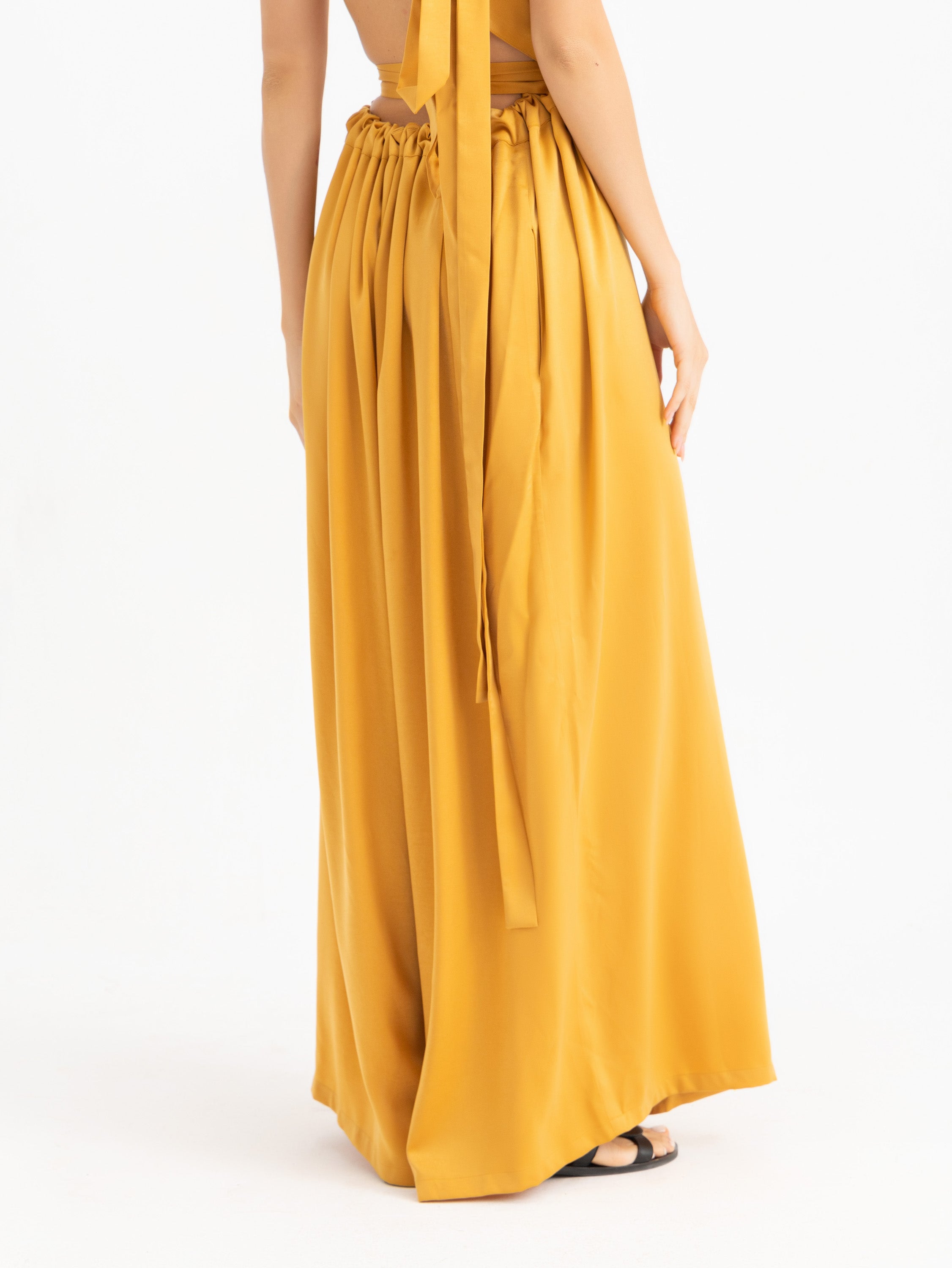 Magic Pants - Mustard Satin