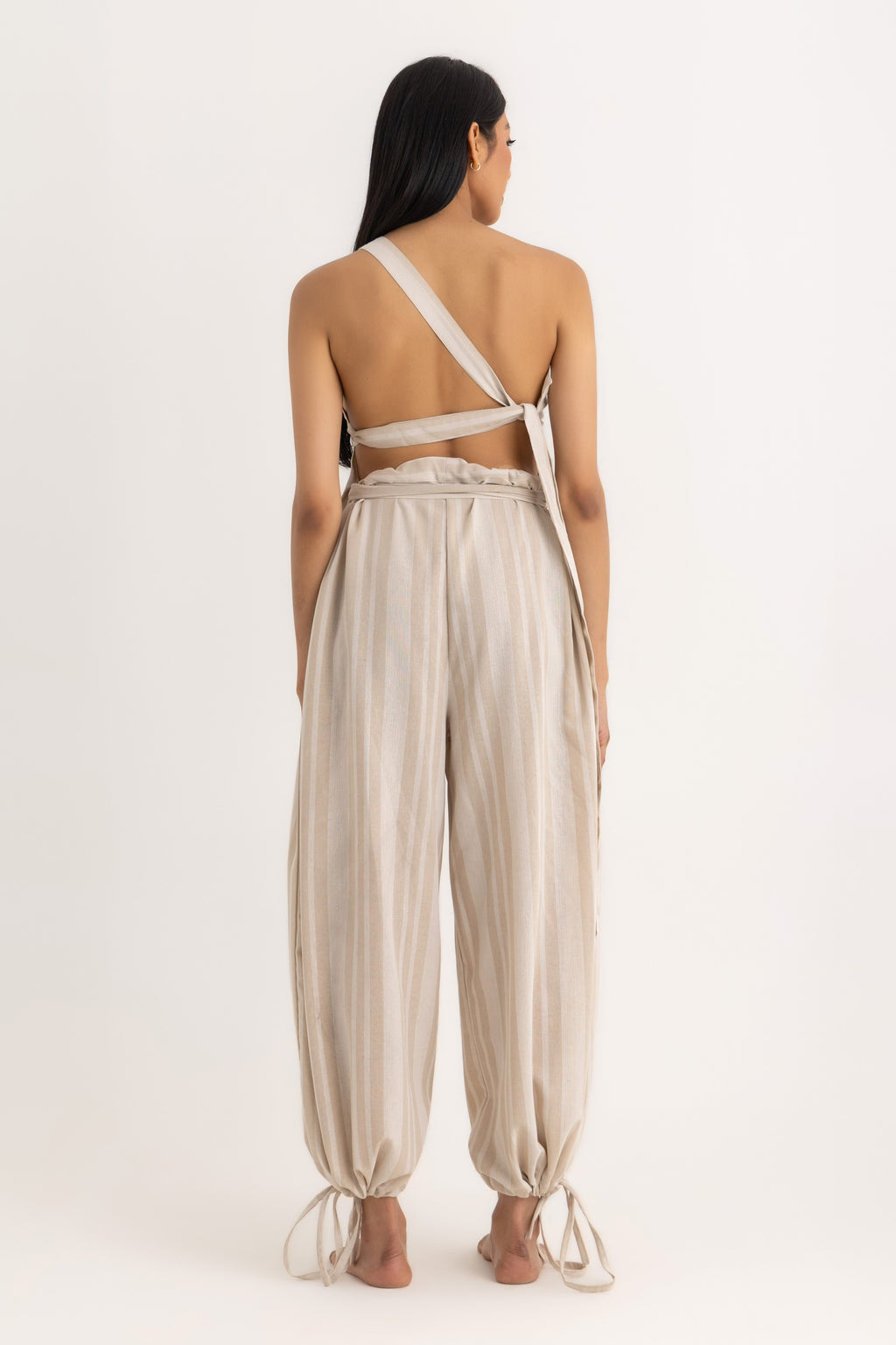 Magic Relaxed Pants - Beige Striped