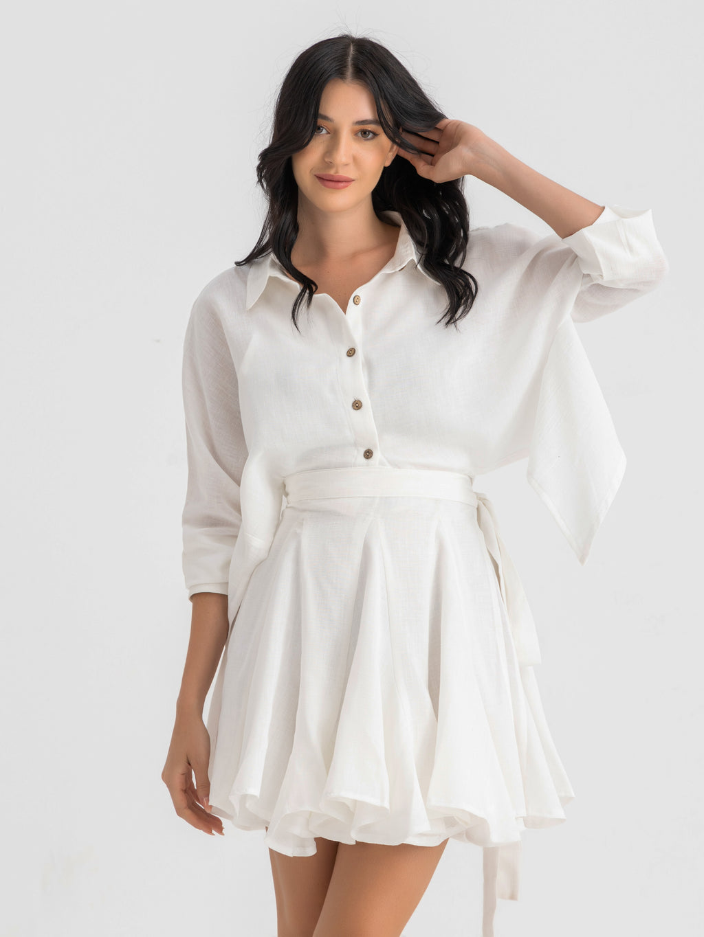 Jamila Cropped Shirt - Offwhite