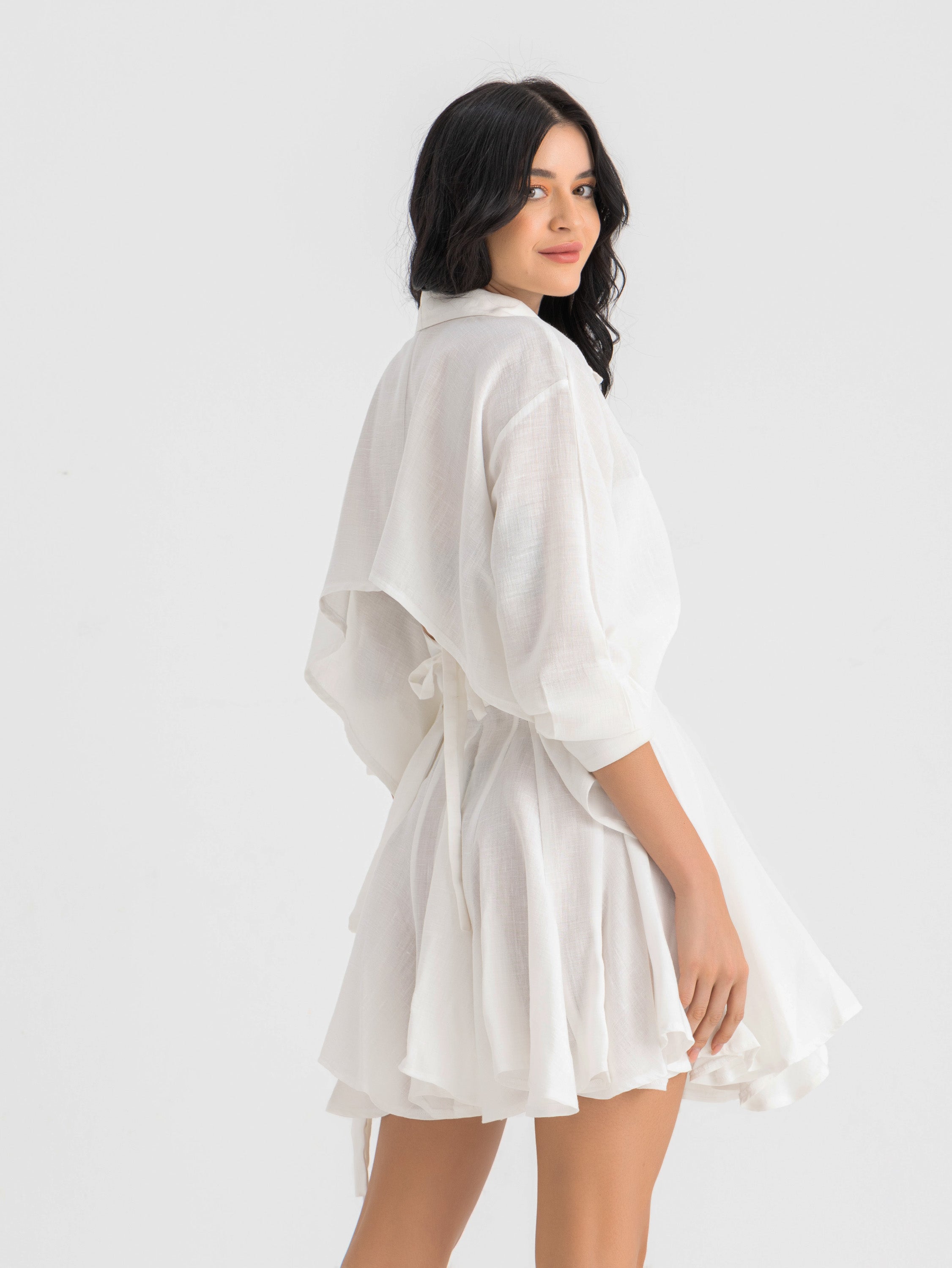 Jamila Cropped Shirt - Offwhite